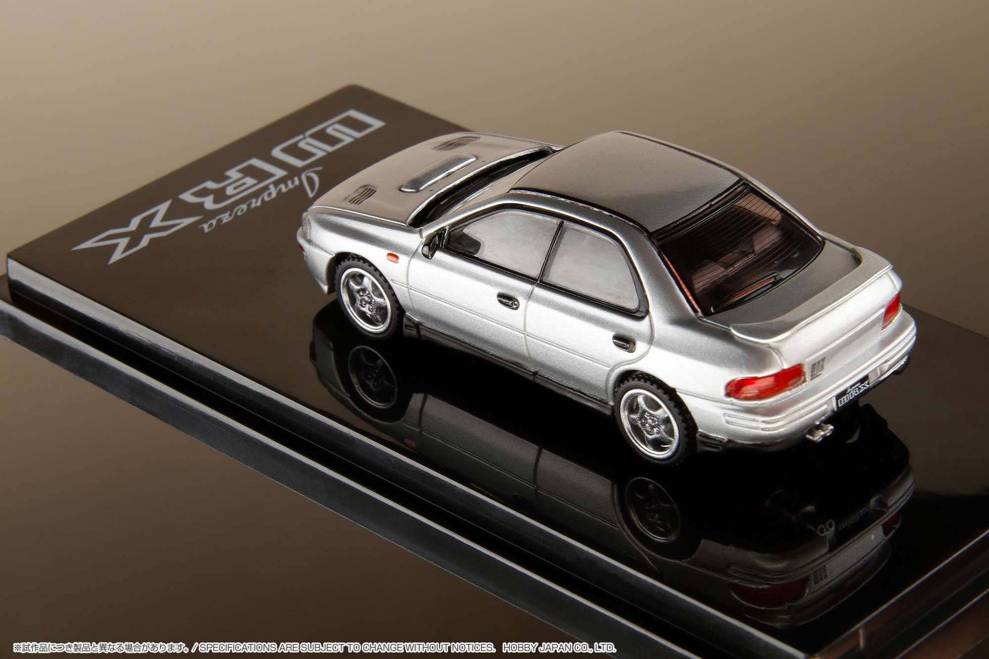 HOBBY JAPAN 1/64 SUBARU IMPREZA WRX (GC8) 1992 with Engine Display Model Silver HJ642013AS - Image 4