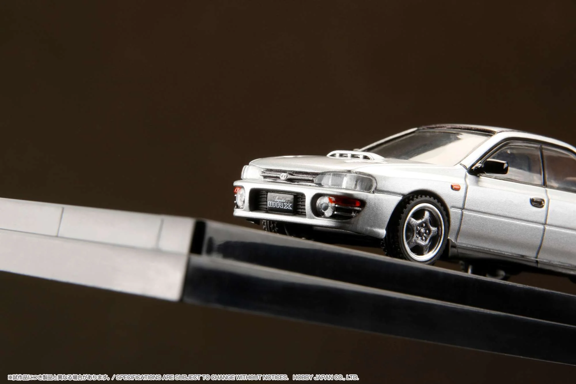 HOBBY JAPAN 1/64 SUBARU IMPREZA WRX (GC8) 1992 with Engine Display Model Silver HJ642013AS - Image 5