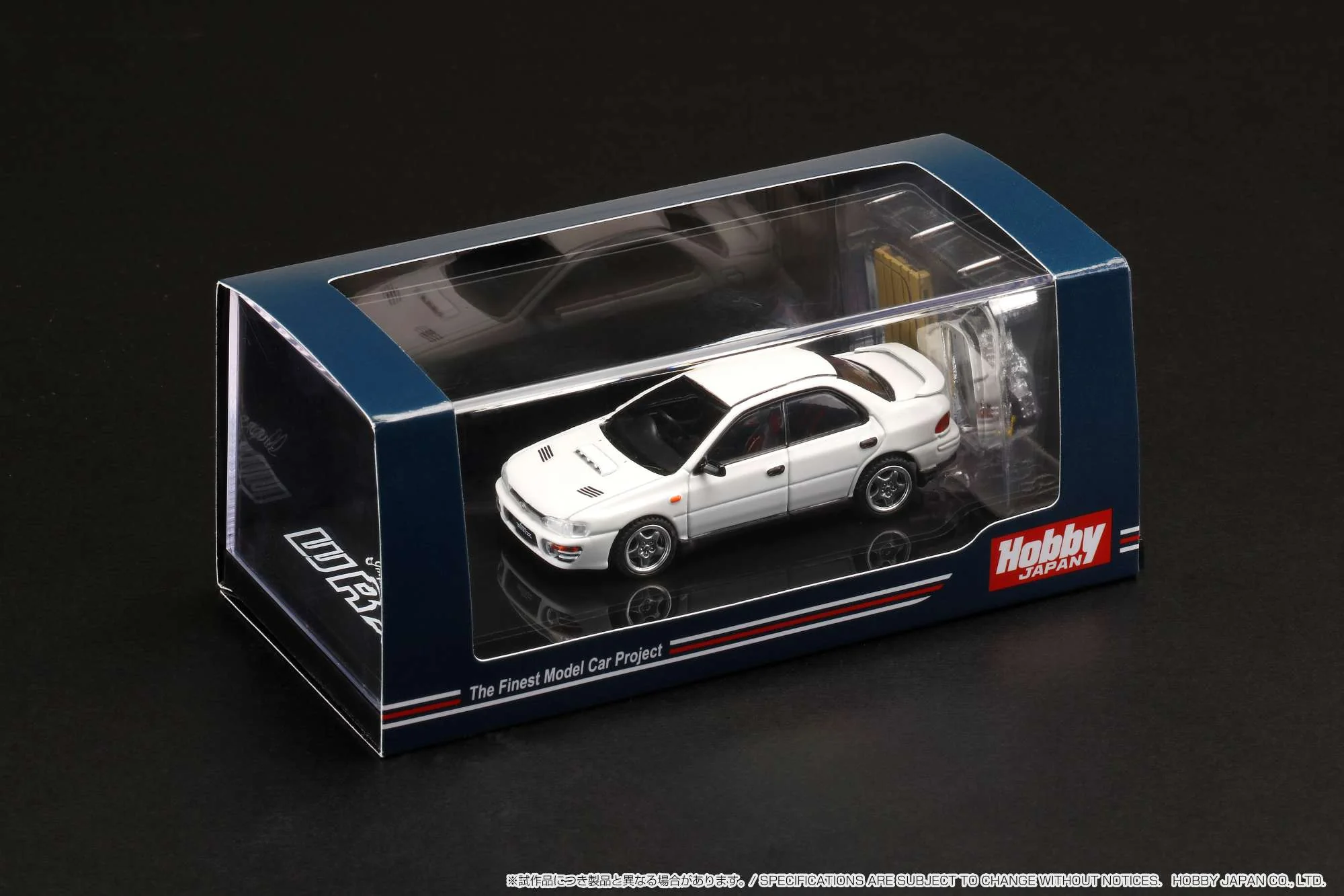 HOBBY JAPAN 1/64 SUBARU IMPREZA WRX (GC8) 1992 with Engine Display Model White HJ642013AW - Image 3