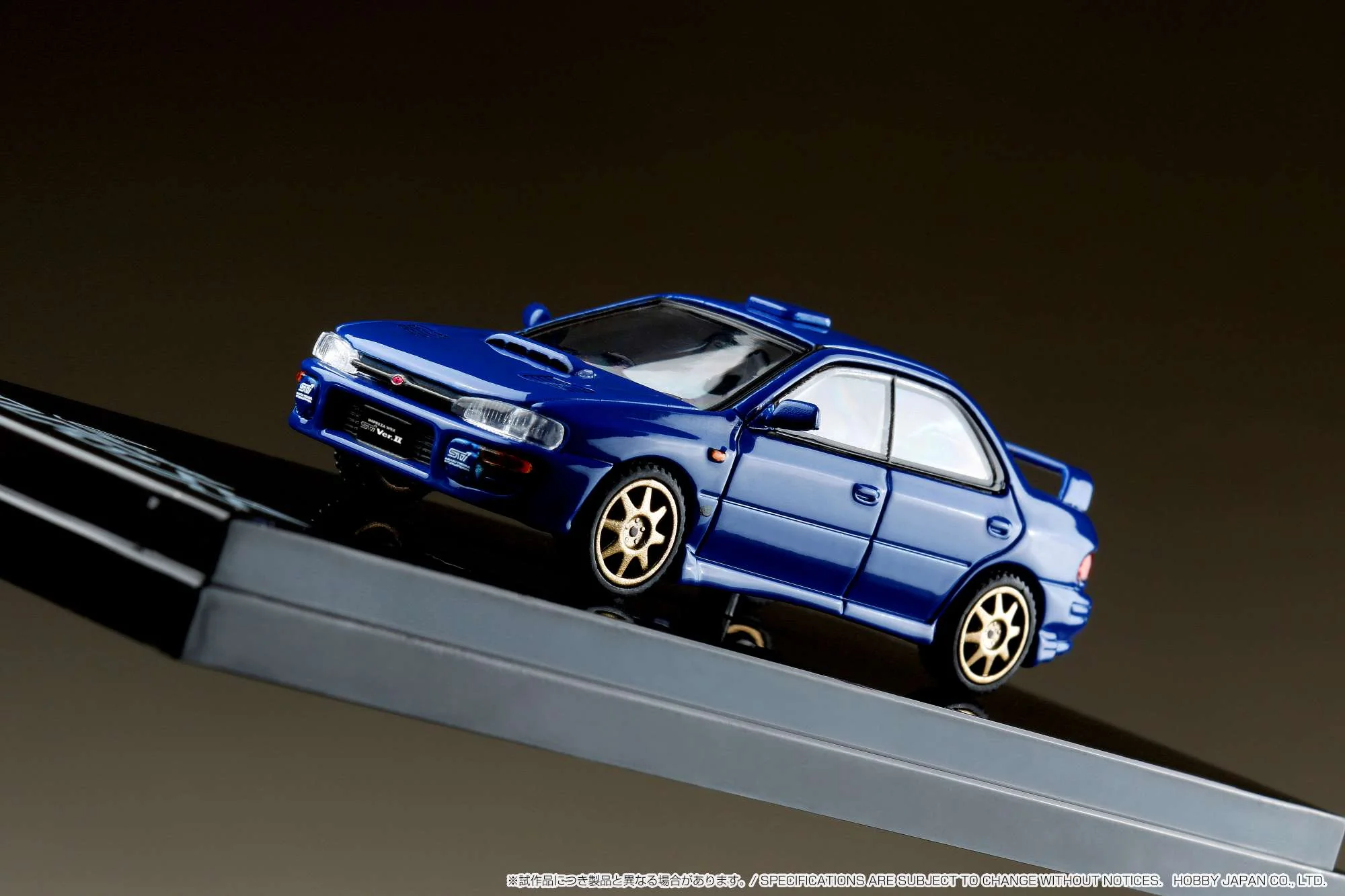 HOBBY JAPAN 1/64 SUBARU IMPREZA WRX (GC8) STi Version Ⅱ Sports Blue with Engine Display Model HJ643013SBL - Image 2