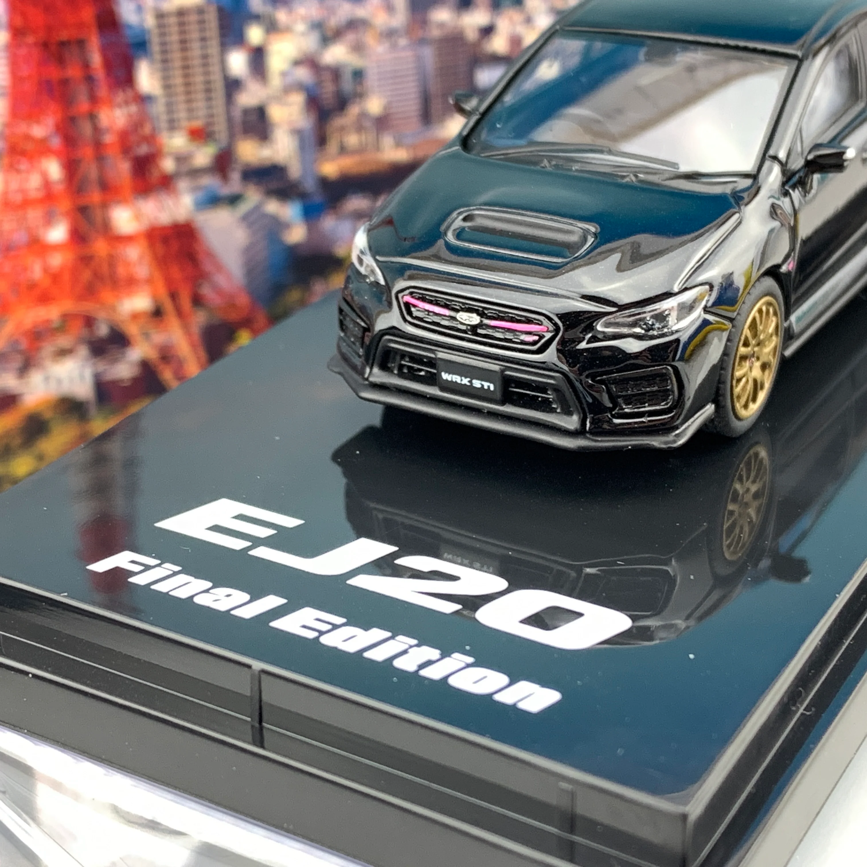 HOBBY JAPAN 1/64  SUBARU WRX STI EJ20 Final Edition with EJ20 Engine Display Model Black HJ641021FBK - Image 3