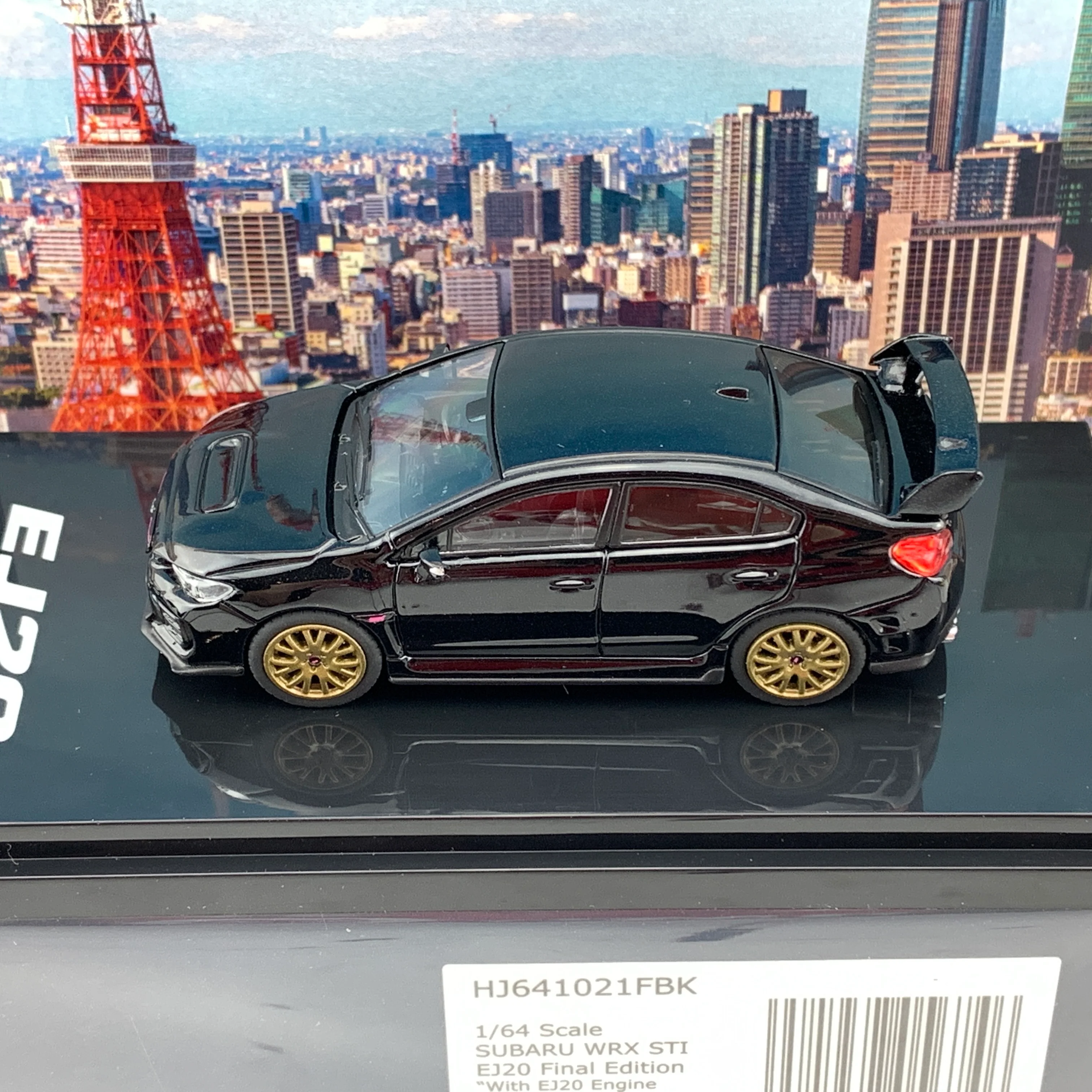 HOBBY JAPAN 1/64  SUBARU WRX STI EJ20 Final Edition with EJ20 Engine Display Model Black HJ641021FBK - Image 4