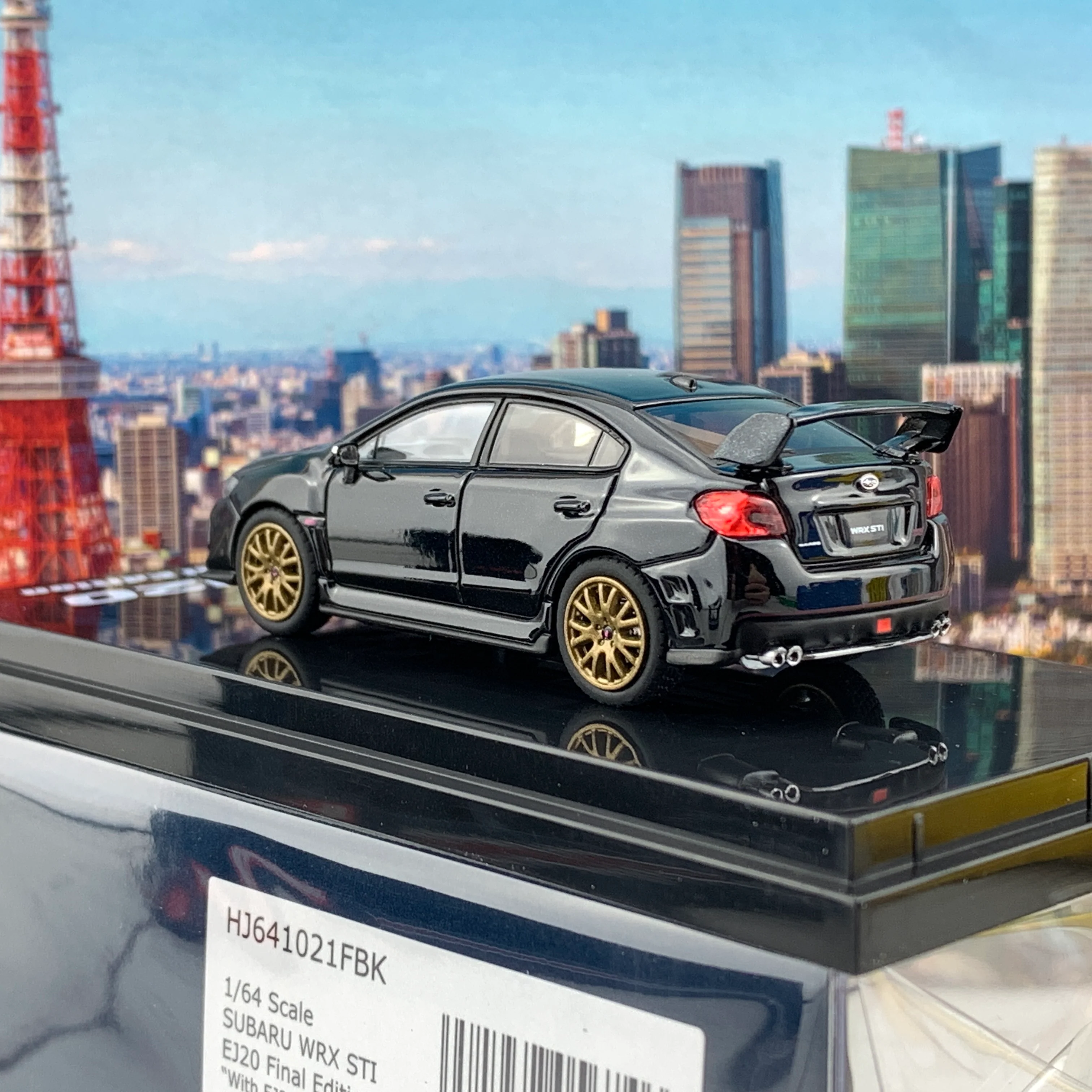 HOBBY JAPAN 1/64  SUBARU WRX STI EJ20 Final Edition with EJ20 Engine Display Model Black HJ641021FBK - Image 5