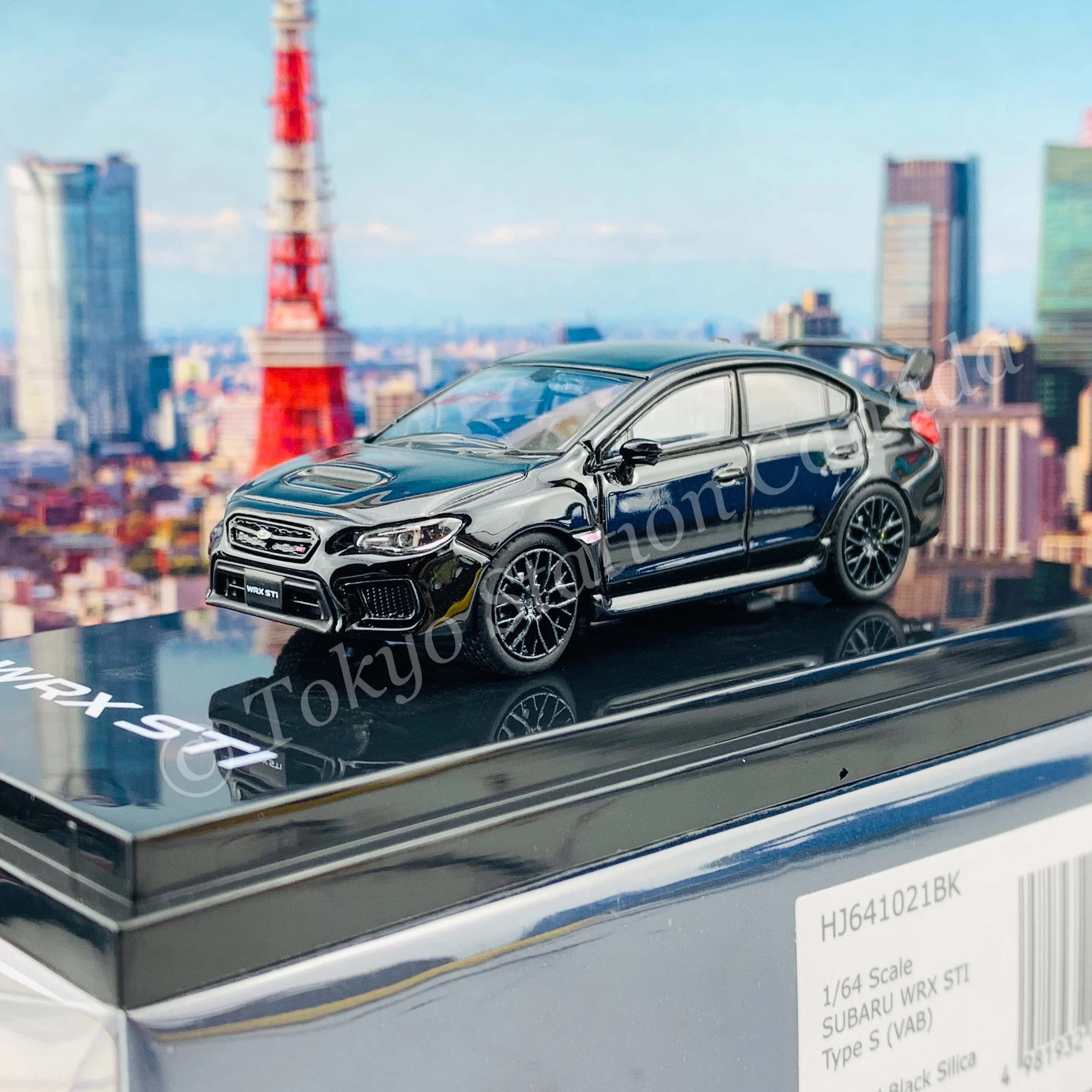 HOBBY JAPAN 1/64 SUBARU WRX STI Type S (VAB) Crystal Black Silica HJ641021BK - Image 2