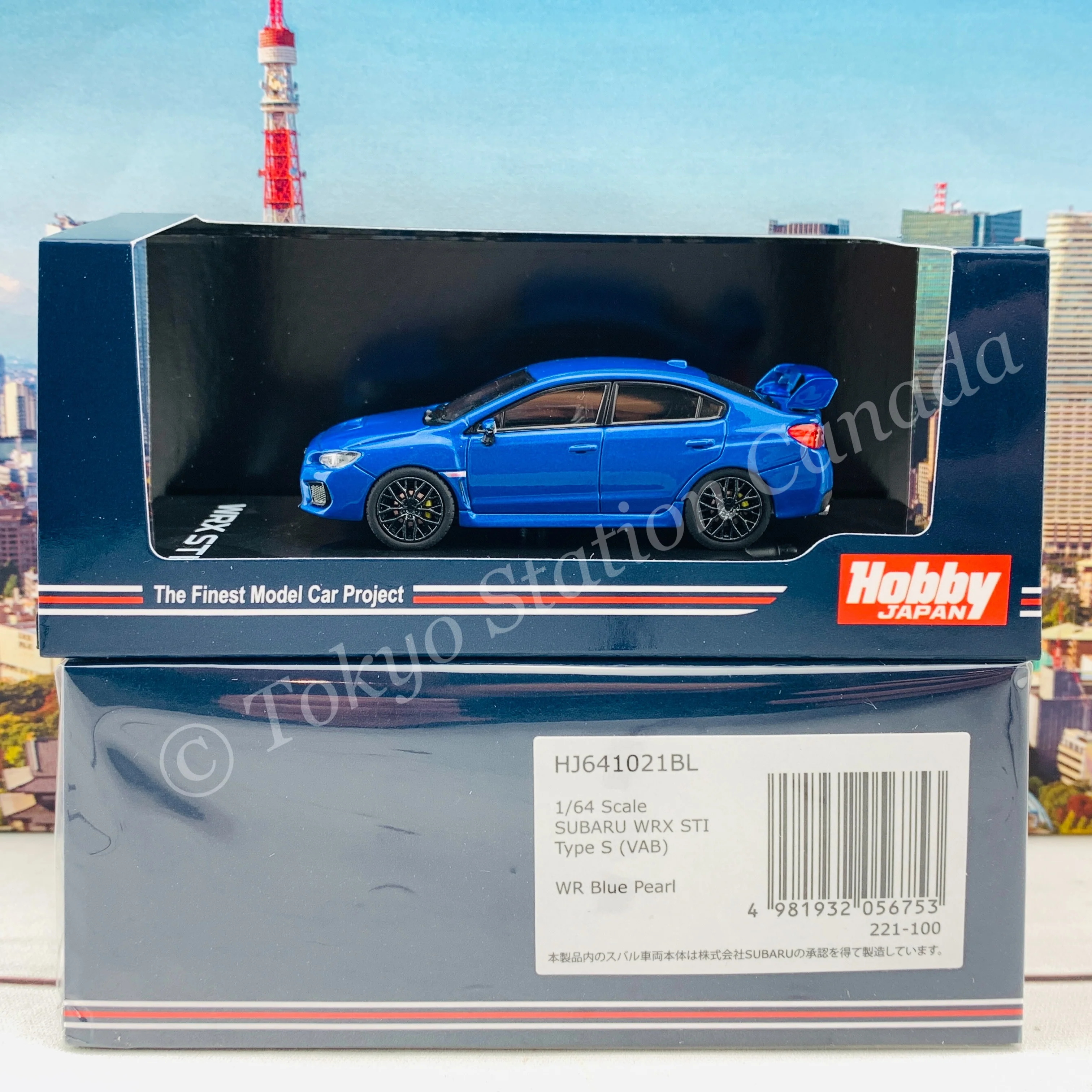 HOBBY JAPAN 1/64 SUBARU WRX STI Type S (VAB) Blue HJ641021BL
