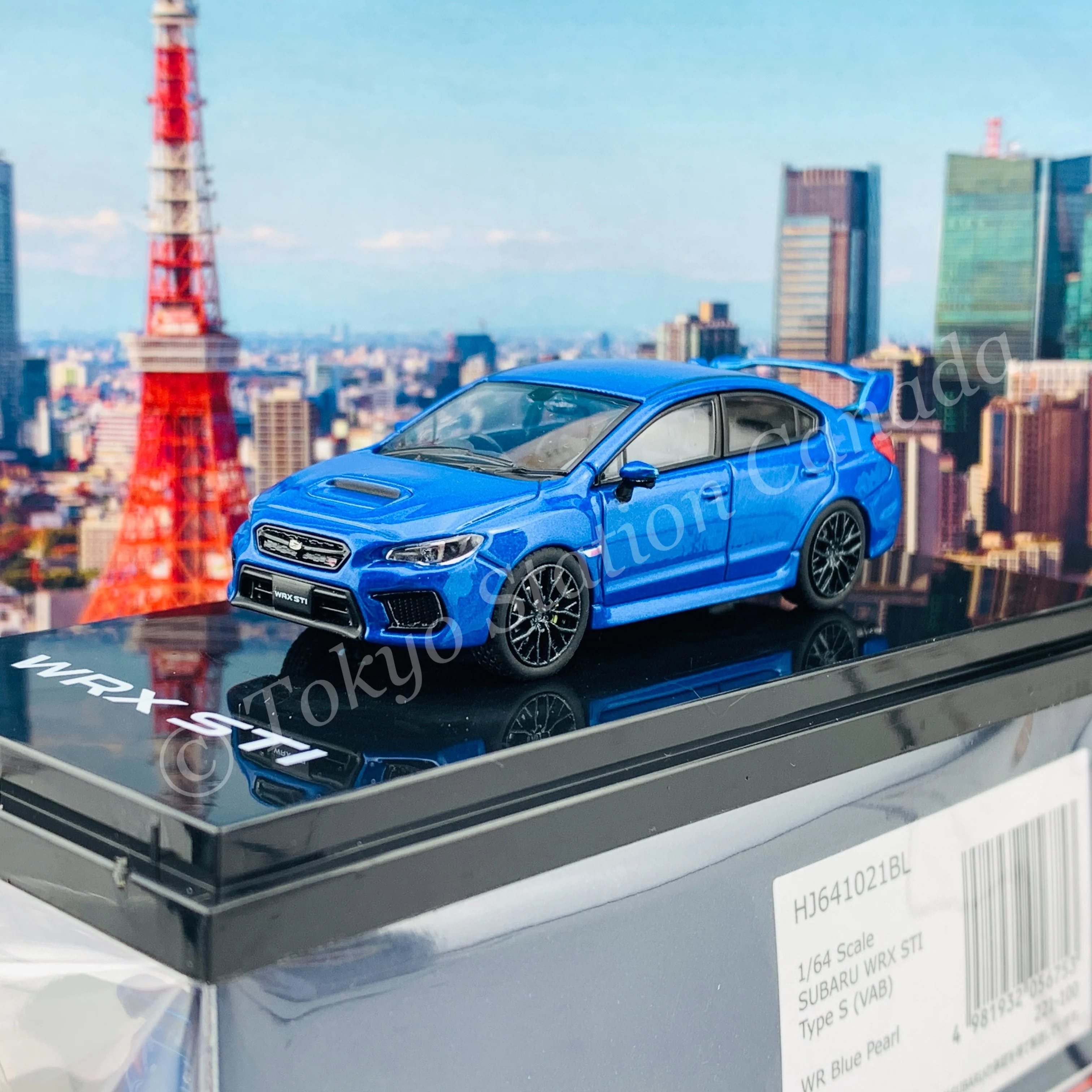 HOBBY JAPAN 1/64 SUBARU WRX STI Type S (VAB) Blue HJ641021BL - Image 2