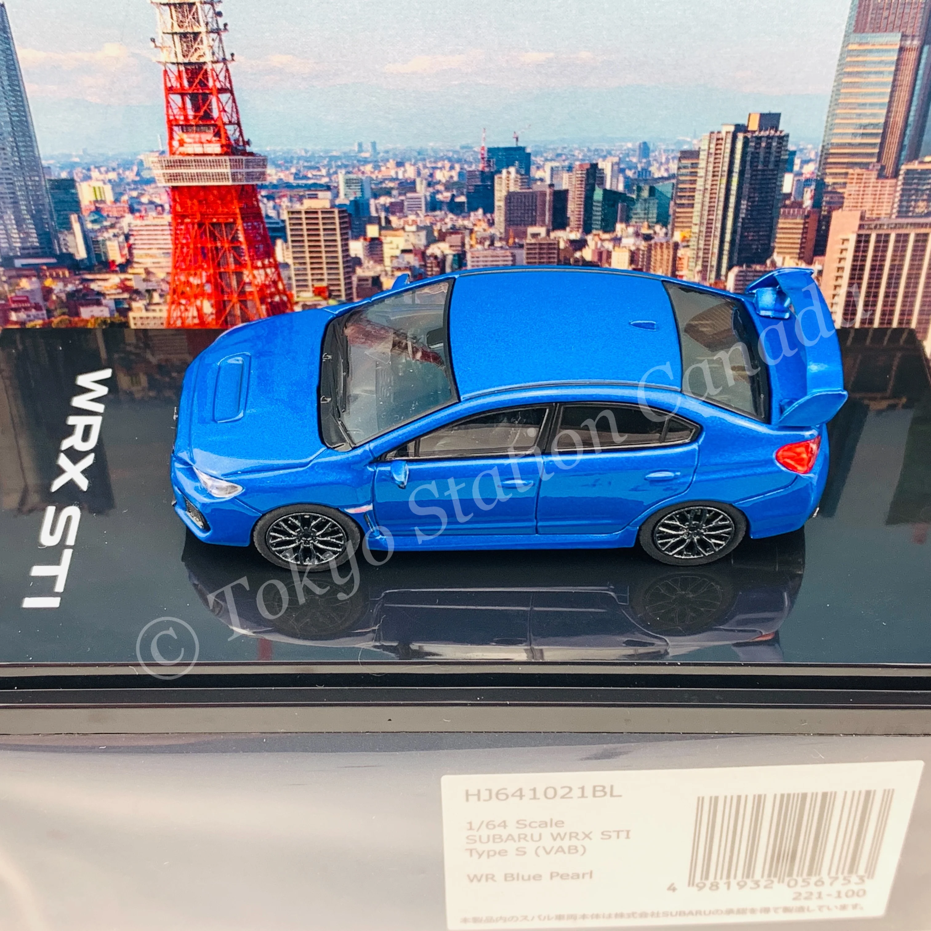 HOBBY JAPAN 1/64 SUBARU WRX STI Type S (VAB) Blue HJ641021BL - Image 4