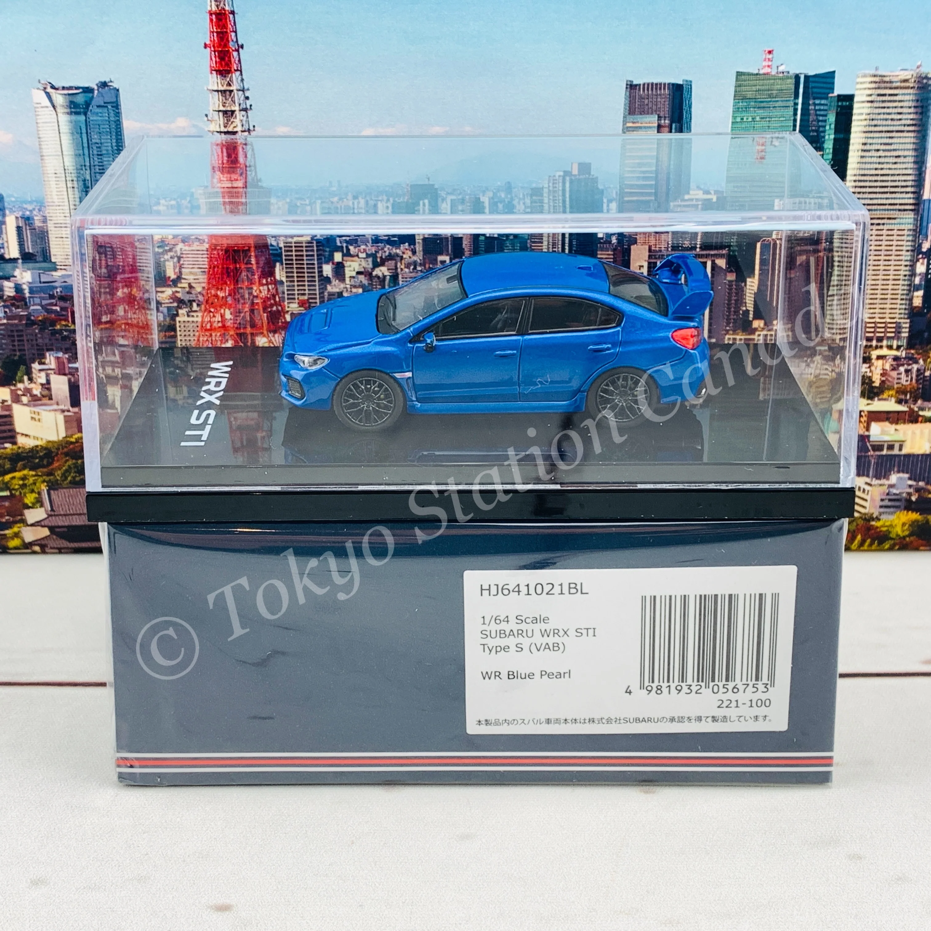 HOBBY JAPAN 1/64 SUBARU WRX STI Type S (VAB) Blue HJ641021BL - Image 6