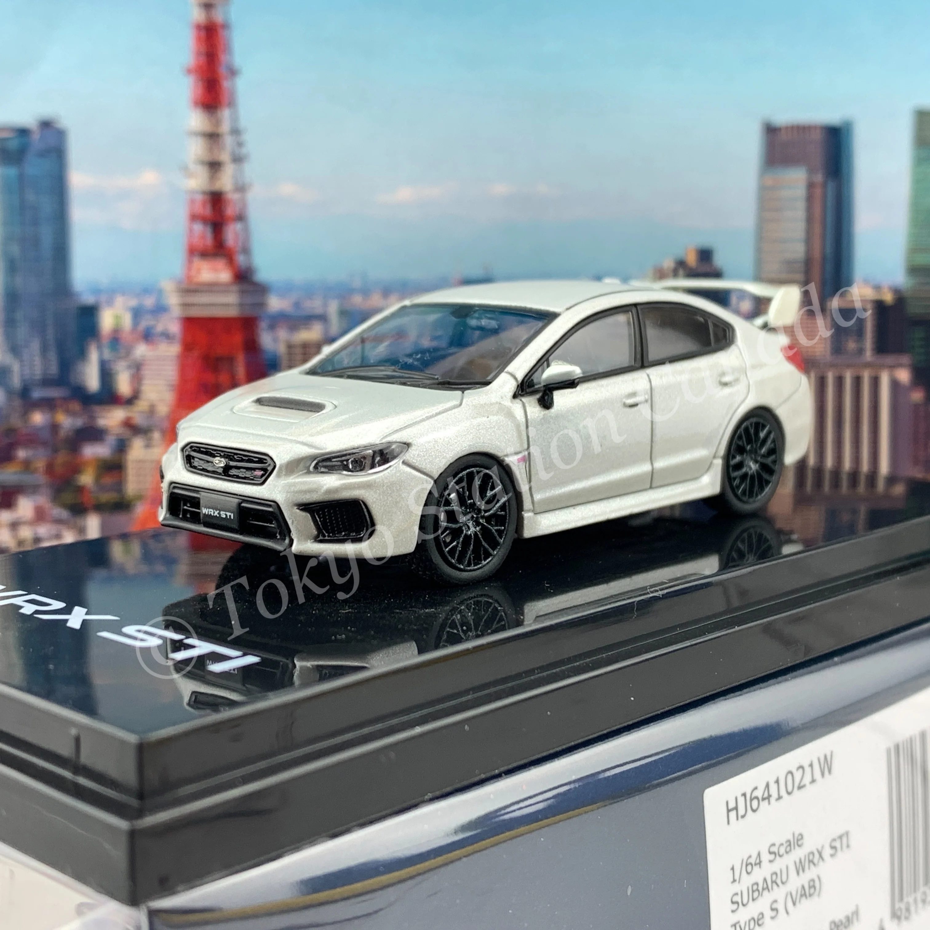HOBBY JAPAN 1/64 SUBARU WRX STI Type S (VAB) Crystal White Pearl HJ641021W - Image 2