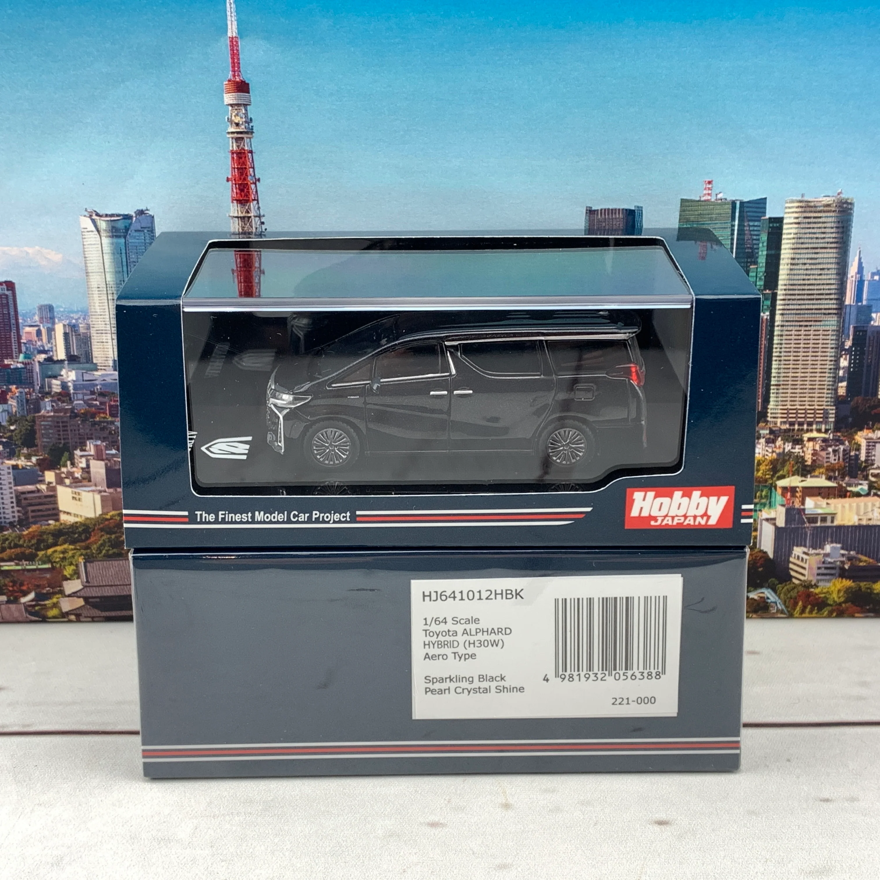 HOBBY JAPAN 1/64 Toyota ALPHARD HYBRID (H30W) AERO TYPE Black HJ641012HBK - Image 6