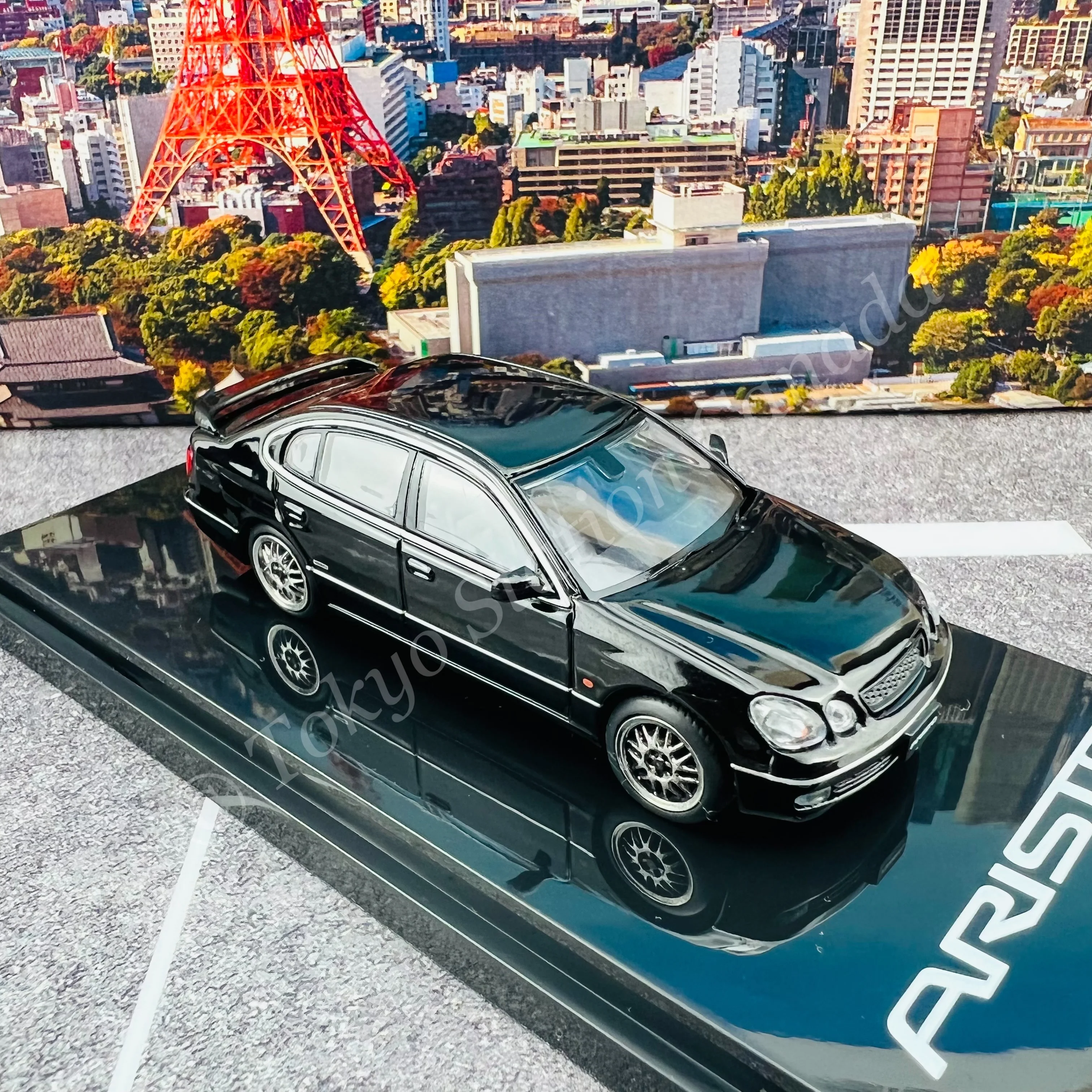 HOBBY JAPAN 1/64 Toyota ARISTO V300 VERTEX EDITION Customized Version Black HJ641030CBK - Image 4