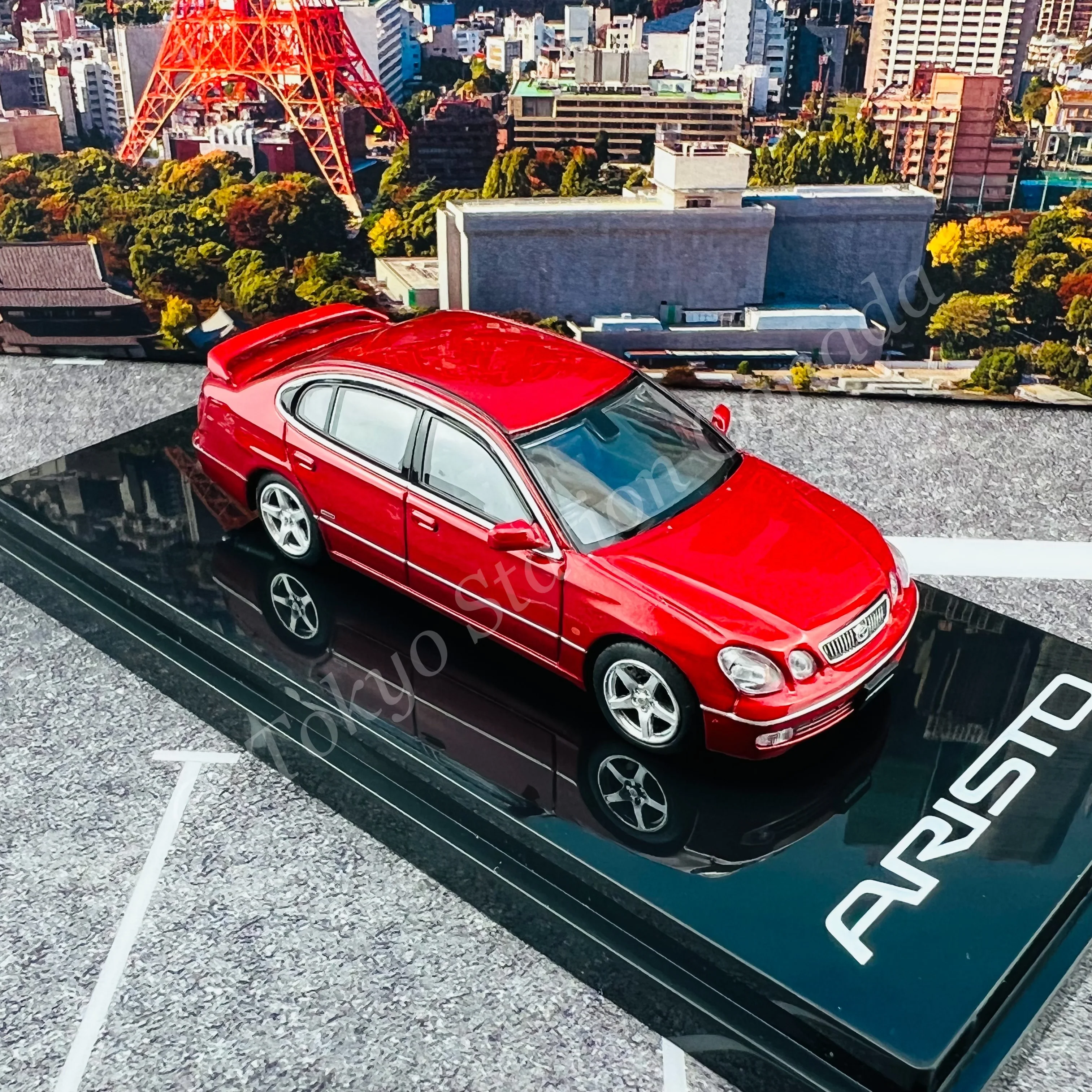 HOBBY JAPAN 1/64 Toyota ARISTO V300 VERTEX EDITION Red HJ641030AR - Image 4