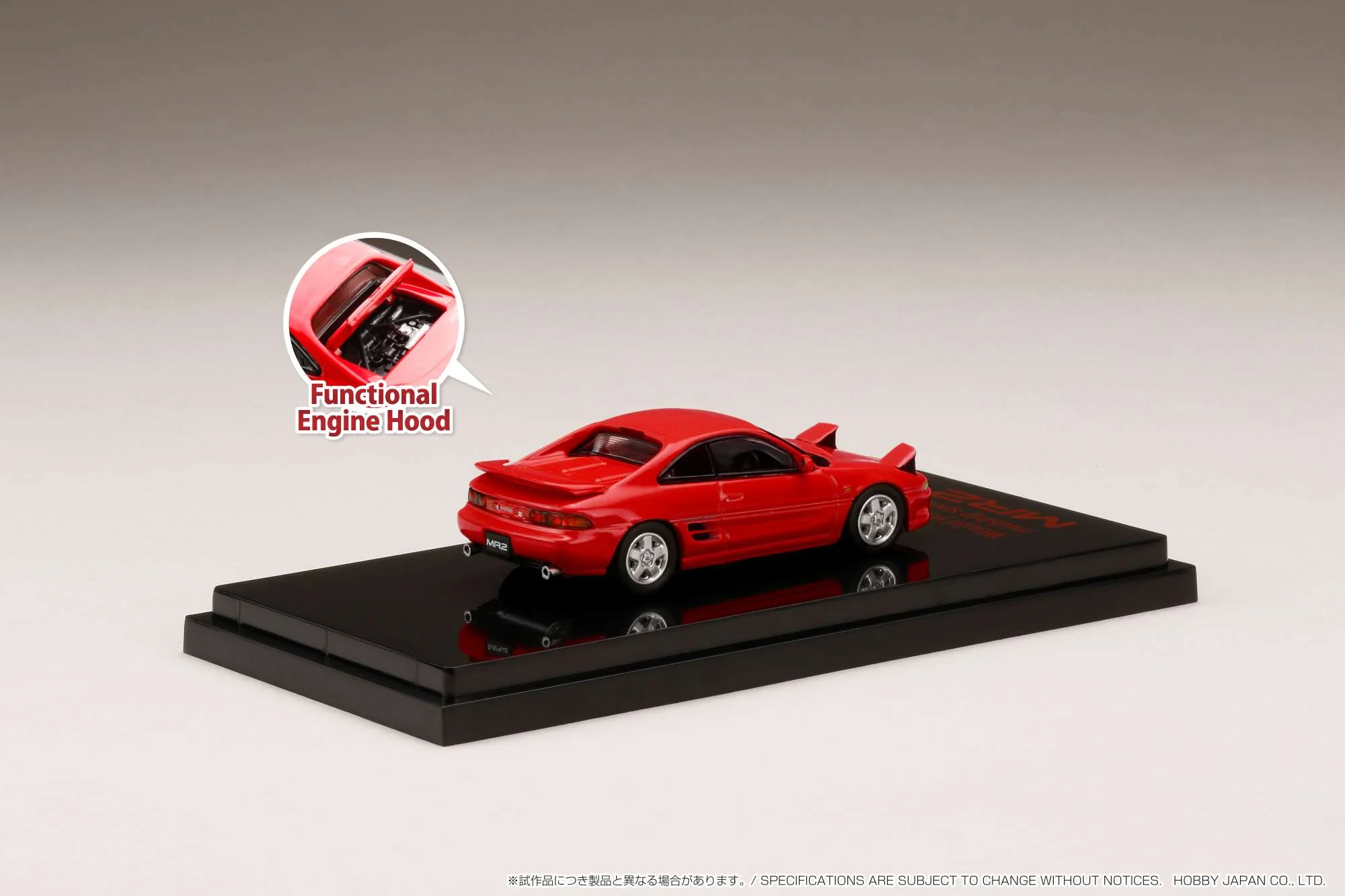 HOBBY JAPAN 1/64 Toyota MR2 (SW20) GT-S 1996 / Open Headlight Red HJ641045HR - Image 2