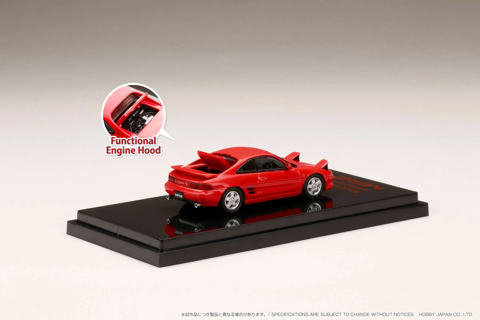 HOBBY JAPAN 1/64 Toyota MR2 (SW20) GT-S 1996 / Open Headlight Red HJ641045HR - Image 3