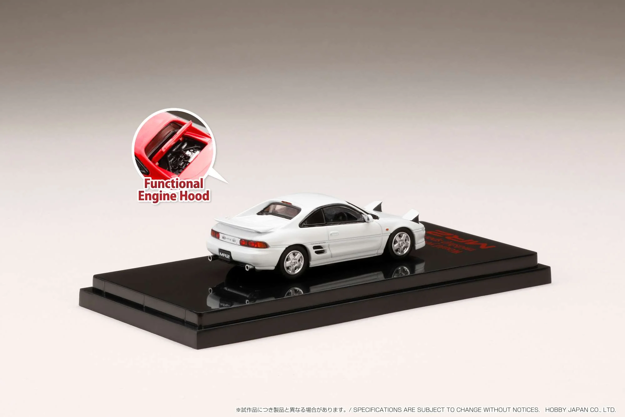 HOBBY JAPAN 1/64 Toyota MR2 (SW20) GT-S 1996 / Open Headlight White HJ641045HW - Image 2