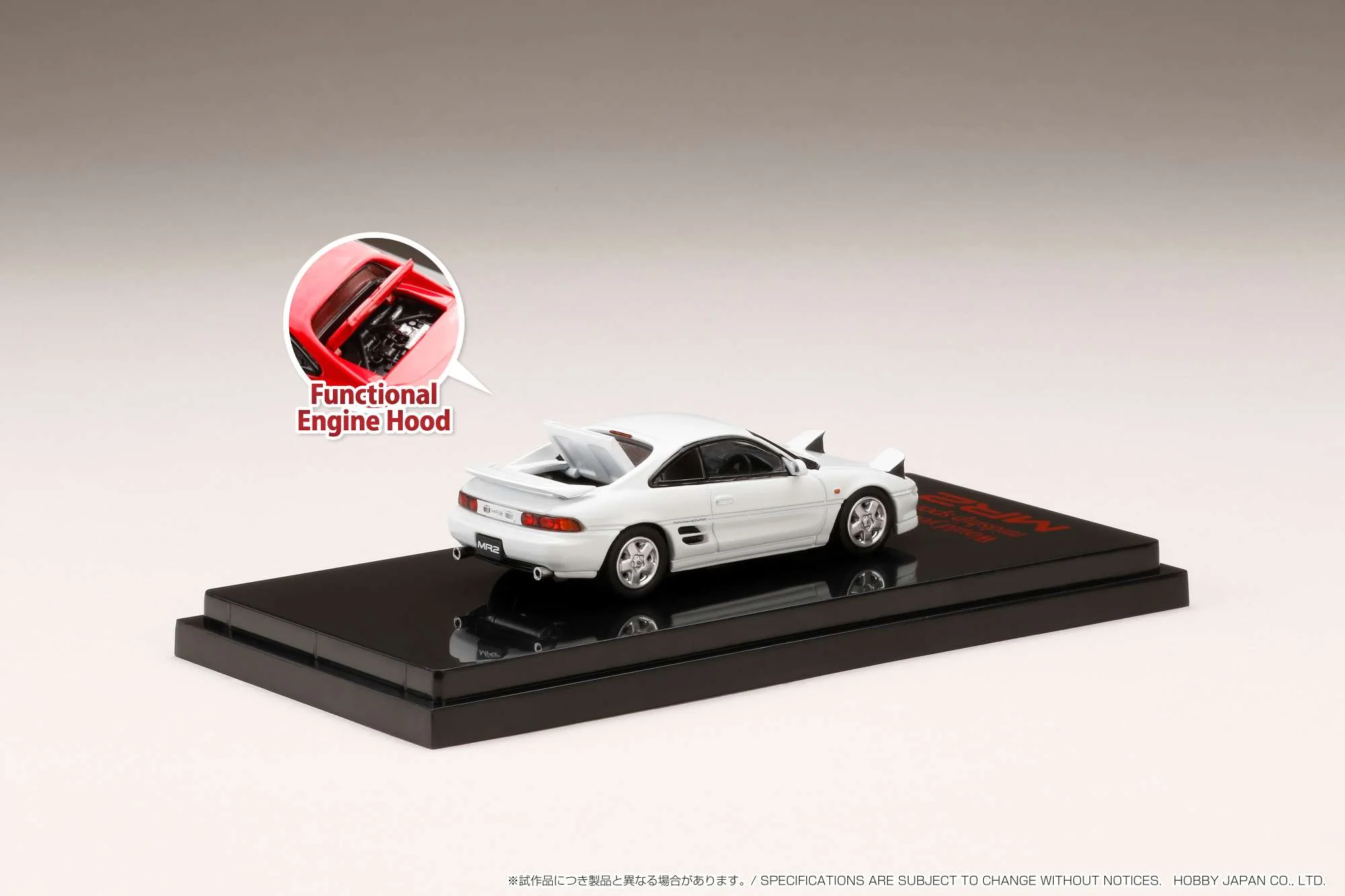 HOBBY JAPAN 1/64 Toyota MR2 (SW20) GT-S 1996 / Open Headlight White HJ641045HW - Image 3
