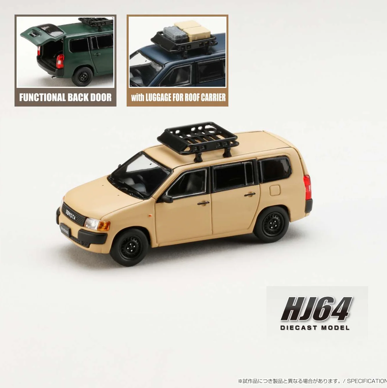 HOBBY JAPAN 1/64 Toyota PROBOX CUSTOMIZED VER. - MATTE BEIGE HJ643062BG
