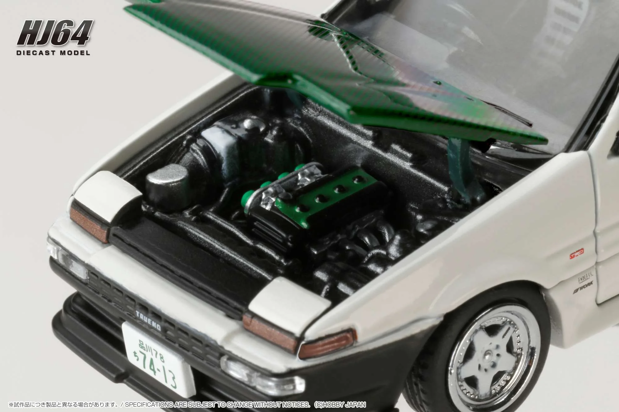 HOBBY JAPAN 1/64 Toyota SPRINTER TRUENO (AE86) DRIFT KING WHITE HJ646052DK - Image 2