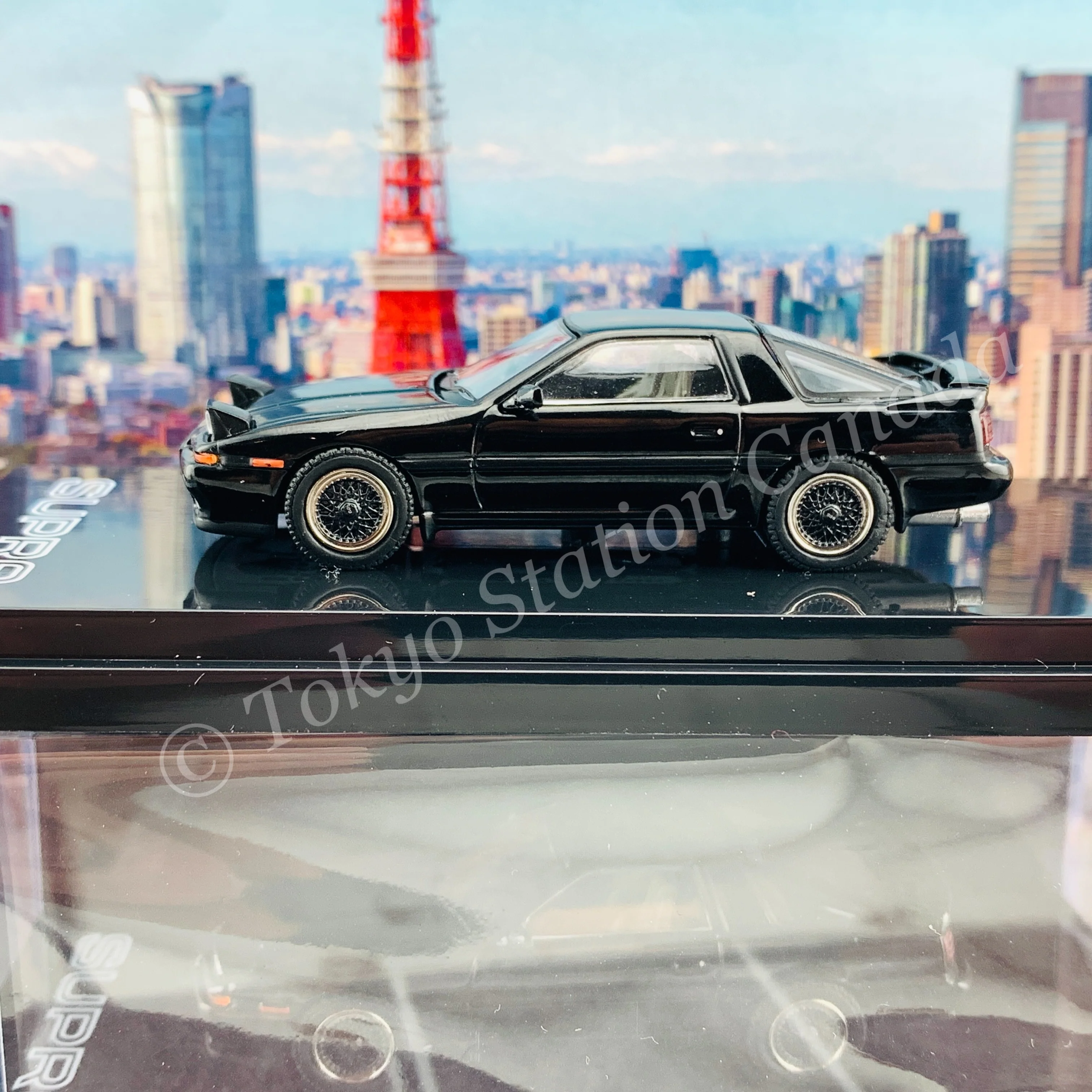 HOBBY JAPAN 1/64 Toyota SUPRA (A70) 2.5GT TWIN TURBO CUSTOMIZE VERSION BLACK HJ641026CBK - Image 3