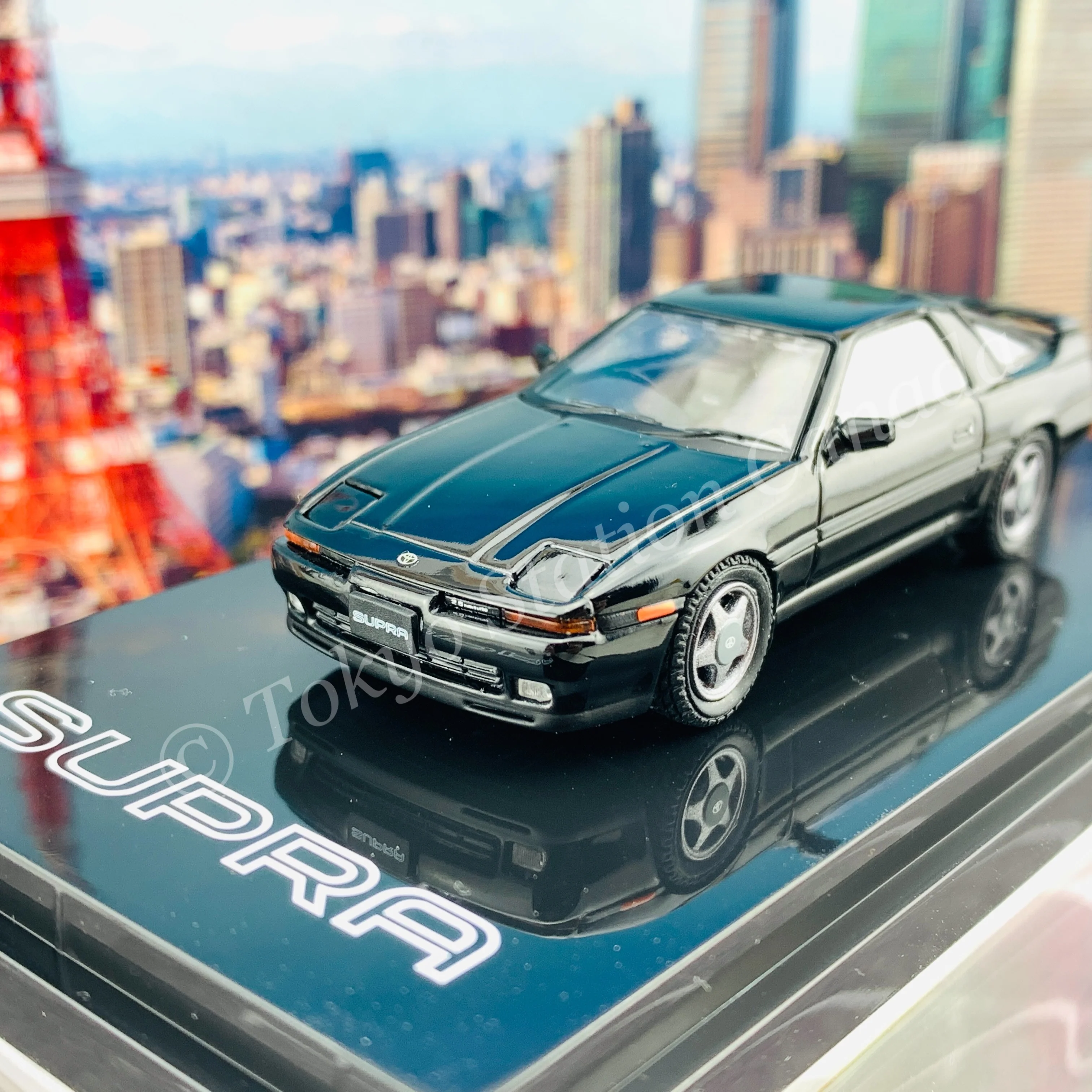 HOBBY JAPAN 1/64 Toyota SUPRA (A70) 2.5GT TWIN TURBO R BLACK HJ641026RBK - Image 3