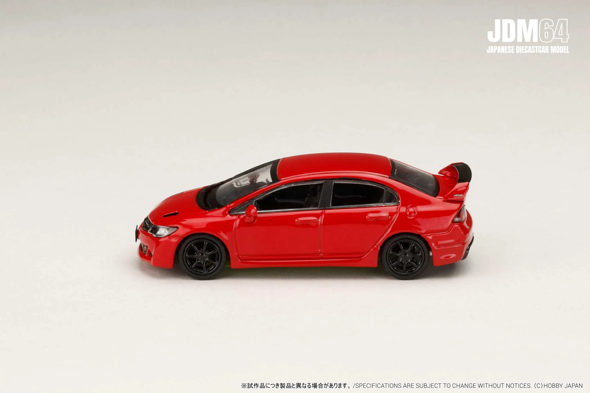PREORDER HOBBY JAPAN JDM64 1/64 Honda CIVIC MUGEN RR (FD2) Milano Red HJDM009-15 (Approx. Release Date : Q2 2026 subjects to the manufacturer's final decision) - Image 4