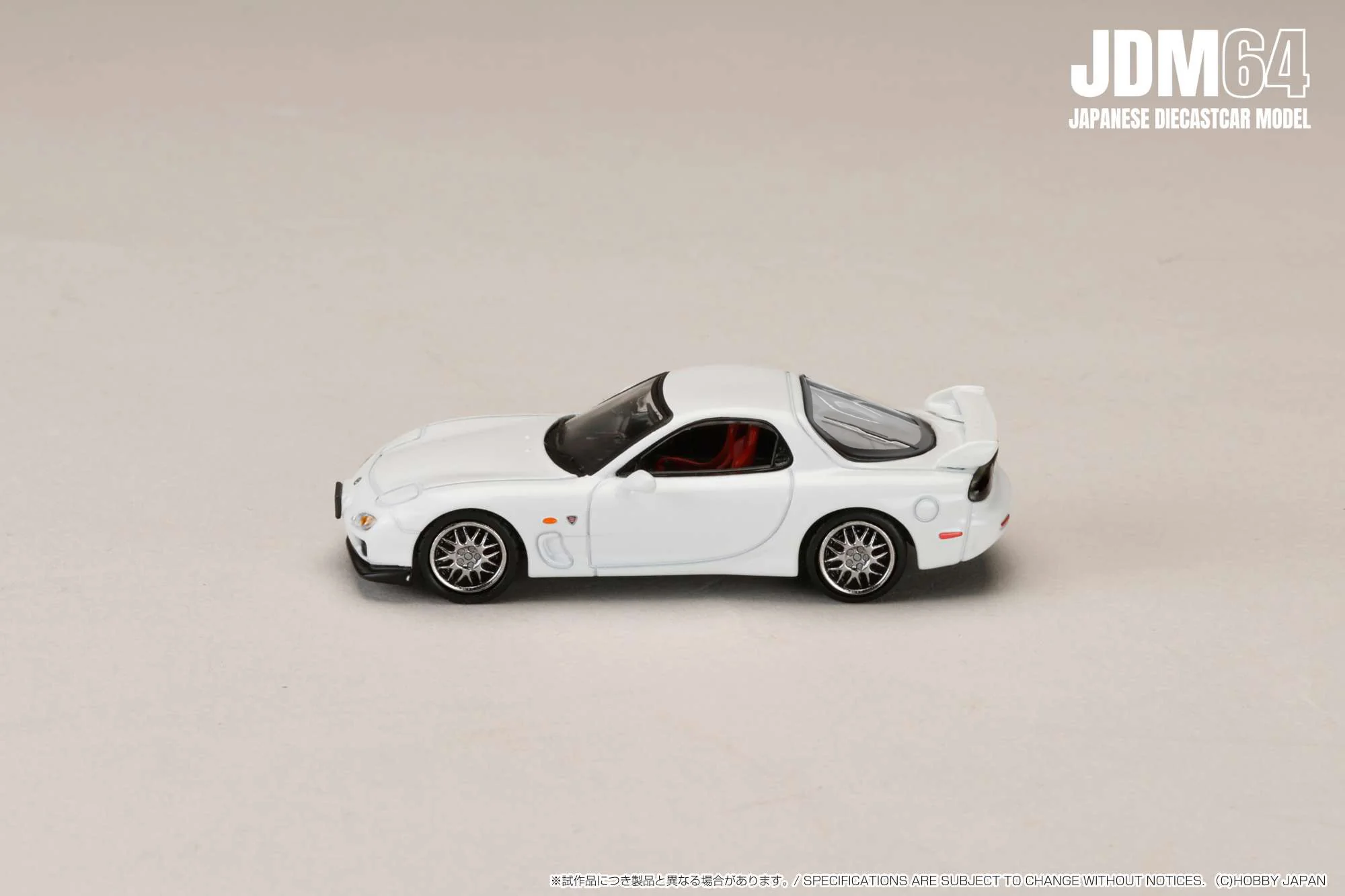 HOBBY JAPAN JDM64 1/64 Mazda RX-7 (FD3S) SPIRIT R Type A PURE WHITE HJDM007A-13 - Image 2