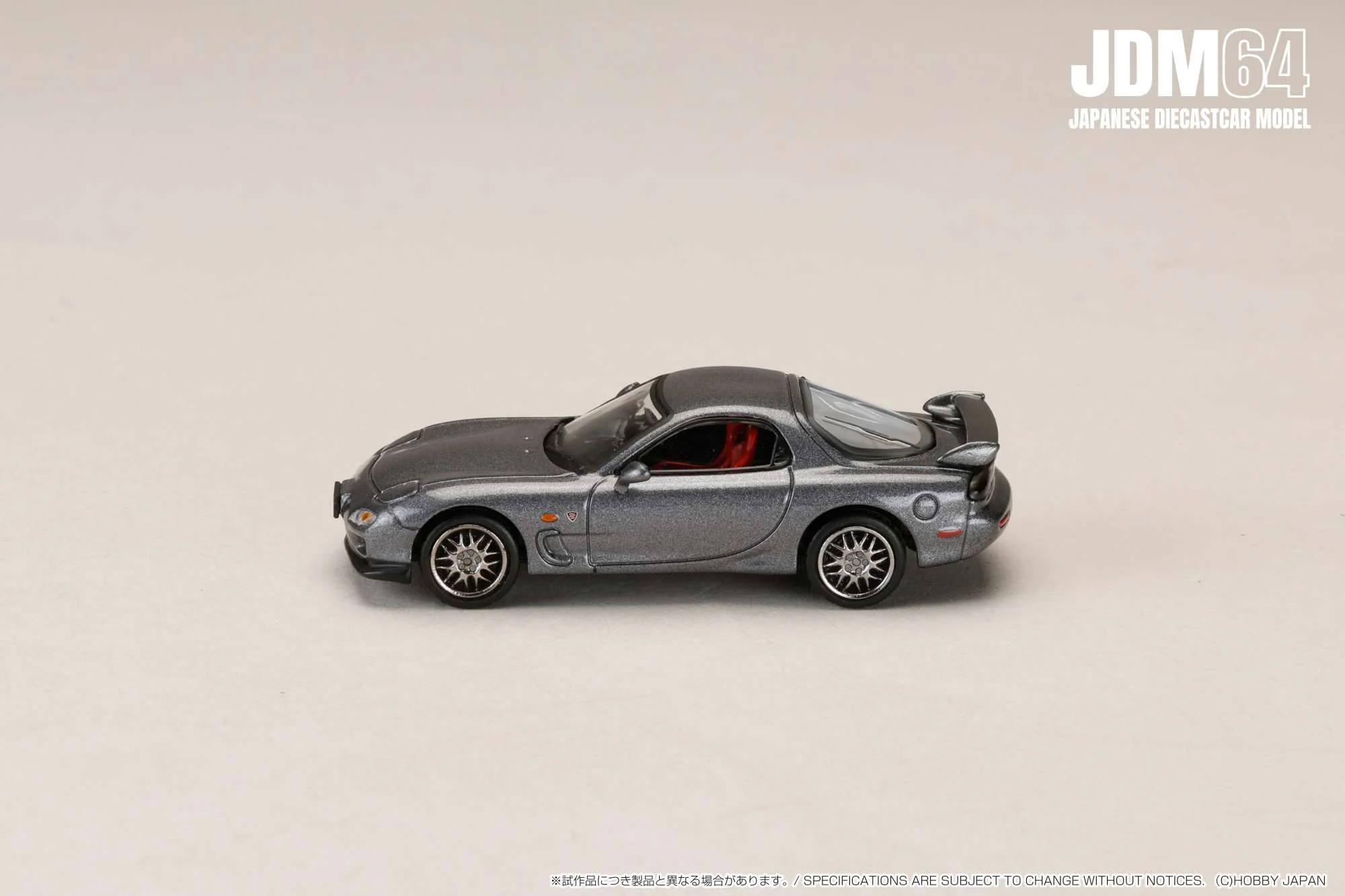 HOBBY JAPAN JDM64 1/64 Mazda RX-7 (FD3S) SPIRIT R Type A TITANIUM GRAY METALLIC HJDM007A-12 - Image 2