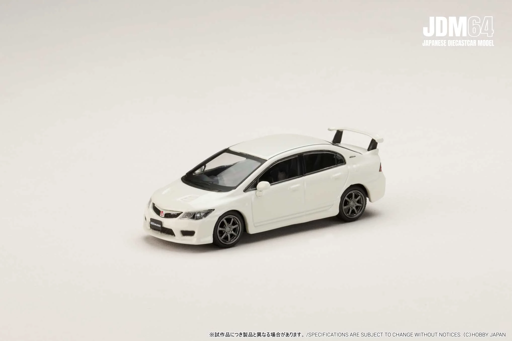 PREORDER HOBBY JAPAN JDM64 1/64 MUGEN CIVIC TYPE R (FD2) Championship White HJDM010-16 (Approx. Release Date : Q2 2026 subjects to the manufacturer's final decision) - Image 2