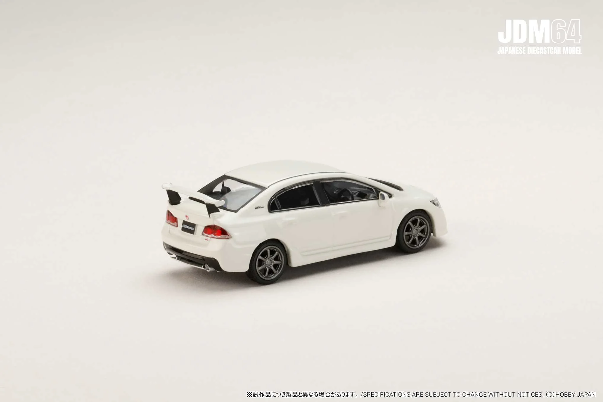 PREORDER HOBBY JAPAN JDM64 1/64 MUGEN CIVIC TYPE R (FD2) Championship White HJDM010-16 (Approx. Release Date : Q2 2026 subjects to the manufacturer's final decision) - Image 3
