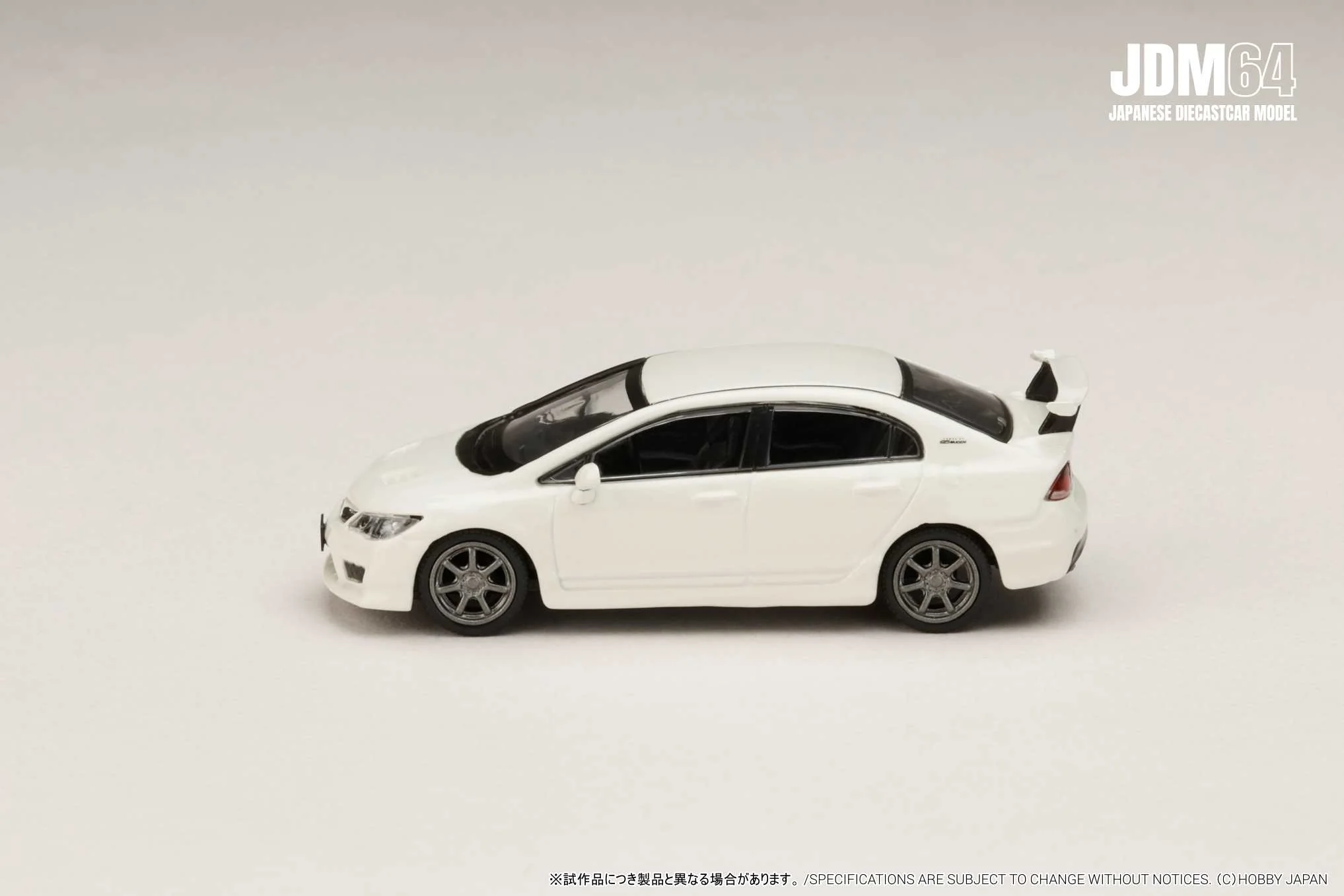 PREORDER HOBBY JAPAN JDM64 1/64 MUGEN CIVIC TYPE R (FD2) Championship White HJDM010-16 (Approx. Release Date : Q2 2026 subjects to the manufacturer's final decision) - Image 4