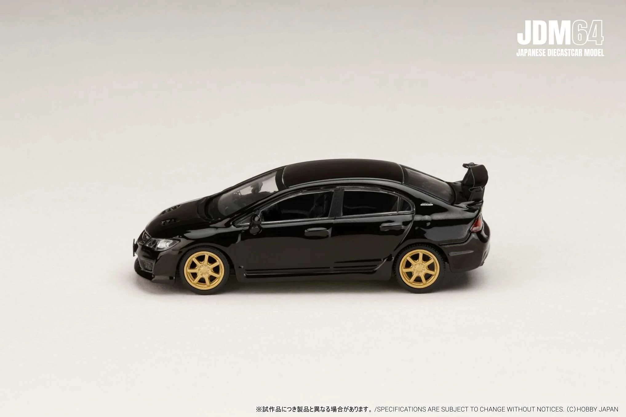 PREORDER HOBBY JAPAN JDM64 1/64 MUGEN CIVIC TYPE R (FD2) Crystal Black Pearl HJDM010-17 (Approx. Release Date : Q2 2026 subjects to the manufacturer's final decision) - Image 3