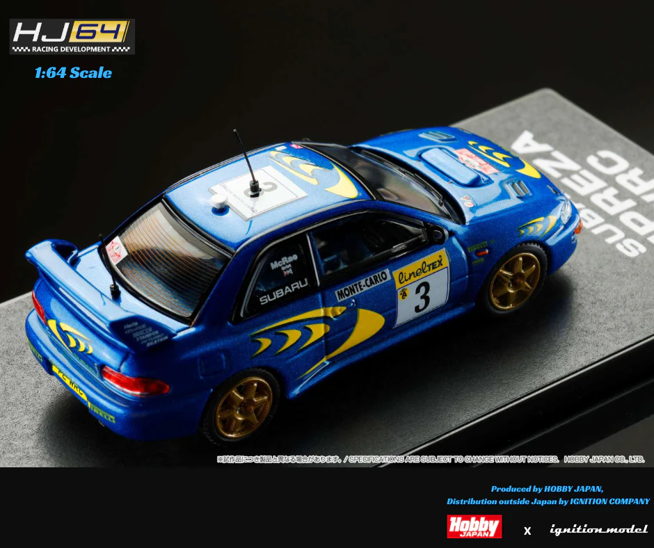 HOBBY JAPAN x IG 1/64 SUBARU IMPREZA WRC 1997 #3 (MONTE CARLO) HJR642041A - Image 3