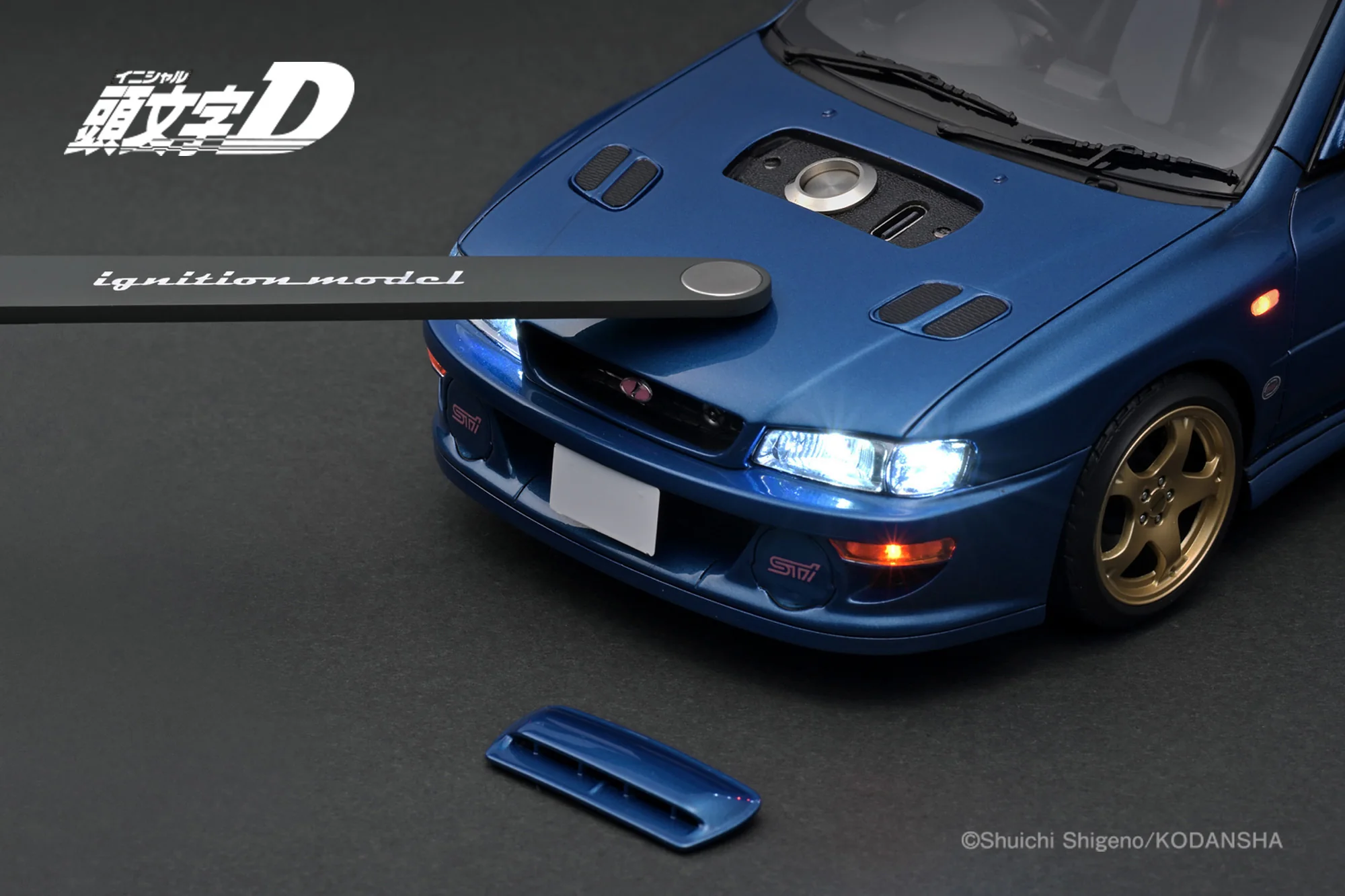 Ignition Model 1/18 	INITIAL D SUBARU Impreza WRX type R Sti Version V (GC8) Blue With LED light IG3539 - Image 2