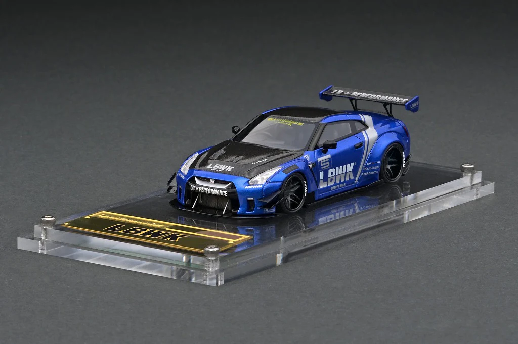 Ignition Model 1/64 HIGH-END RESIN MODEL LB-WORKS Nissan GT-R R35 type 2 Blue IG2368 - Image 2