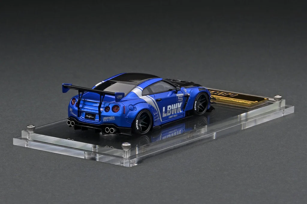 Ignition Model 1/64 HIGH-END RESIN MODEL LB-WORKS Nissan GT-R R35 type 2 Blue IG2368 - Image 3