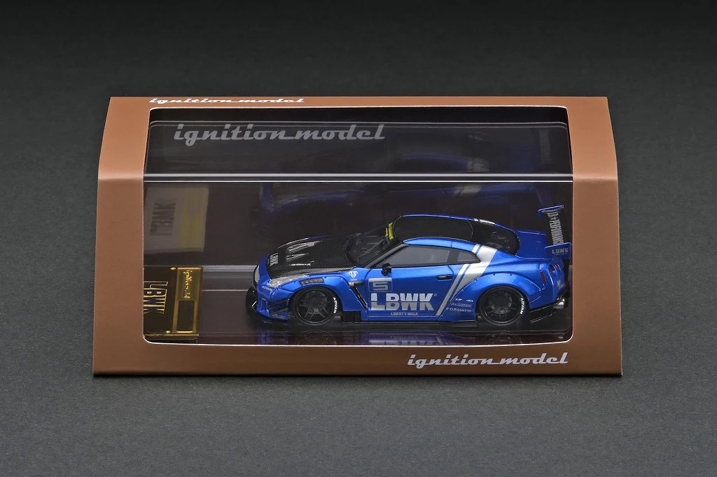 Ignition Model 1/64 HIGH-END RESIN MODEL LB-WORKS Nissan GT-R R35 type 2 Blue IG2368 - Image 4