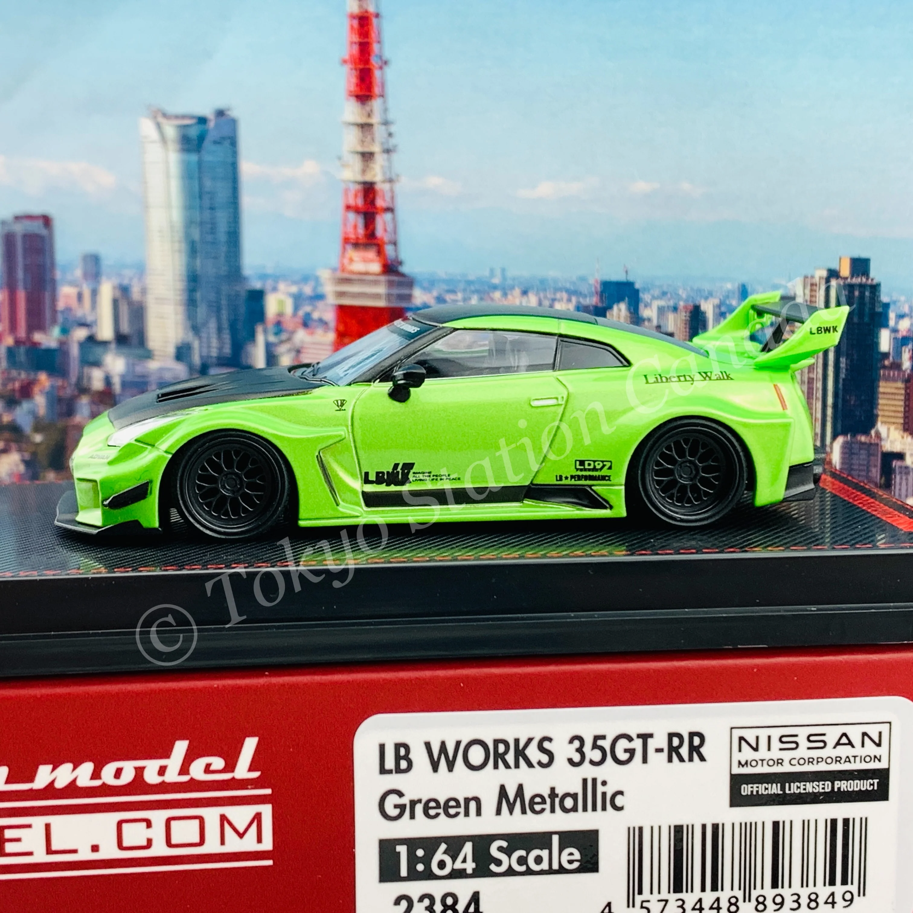 Ignition Model 1/64 LB-Silhouette WORKS GT Nissan 35GT-RR Green Metallic IG2384 - Image 3