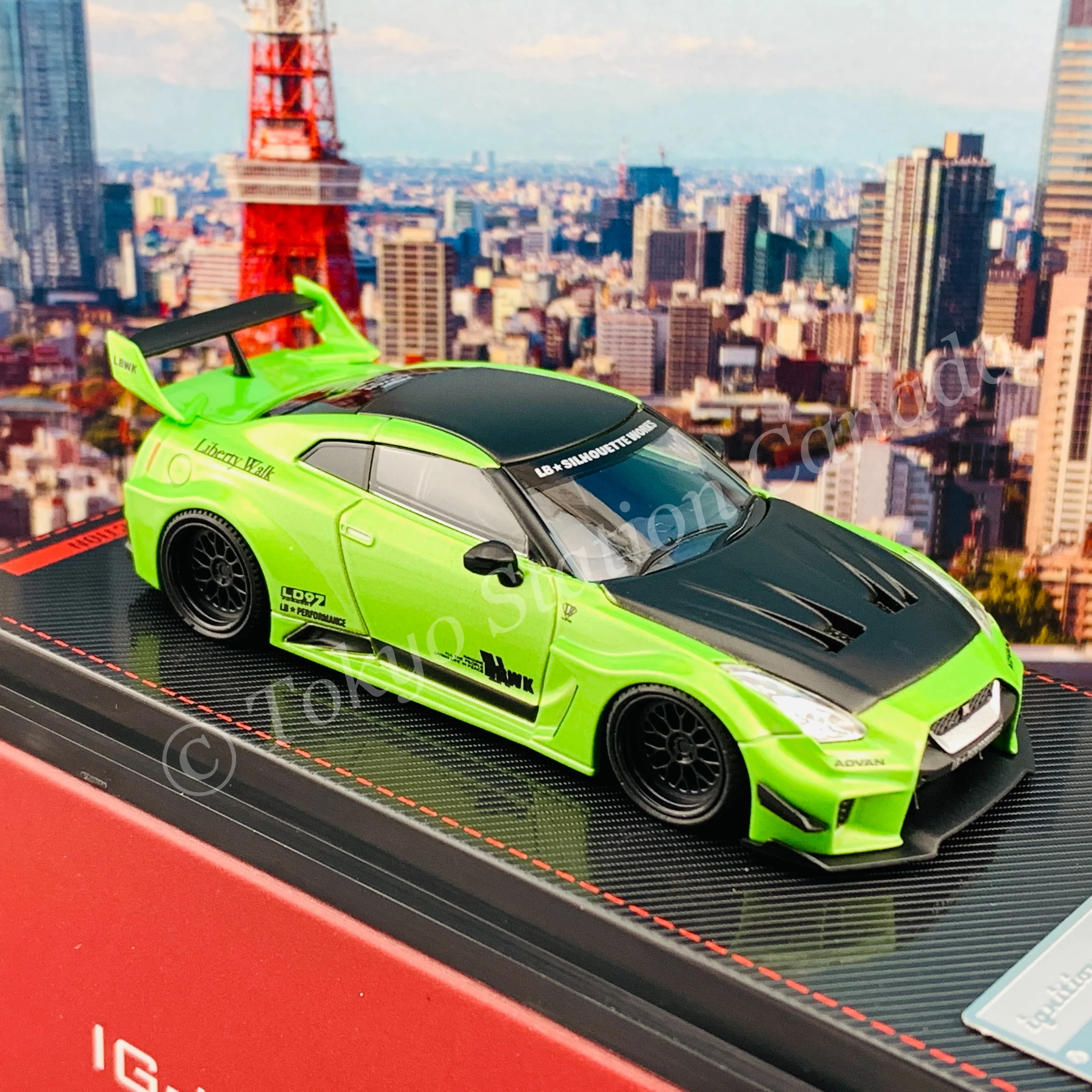 Ignition Model 1/64 LB-Silhouette WORKS GT Nissan 35GT-RR Green Metallic IG2384 - Image 4