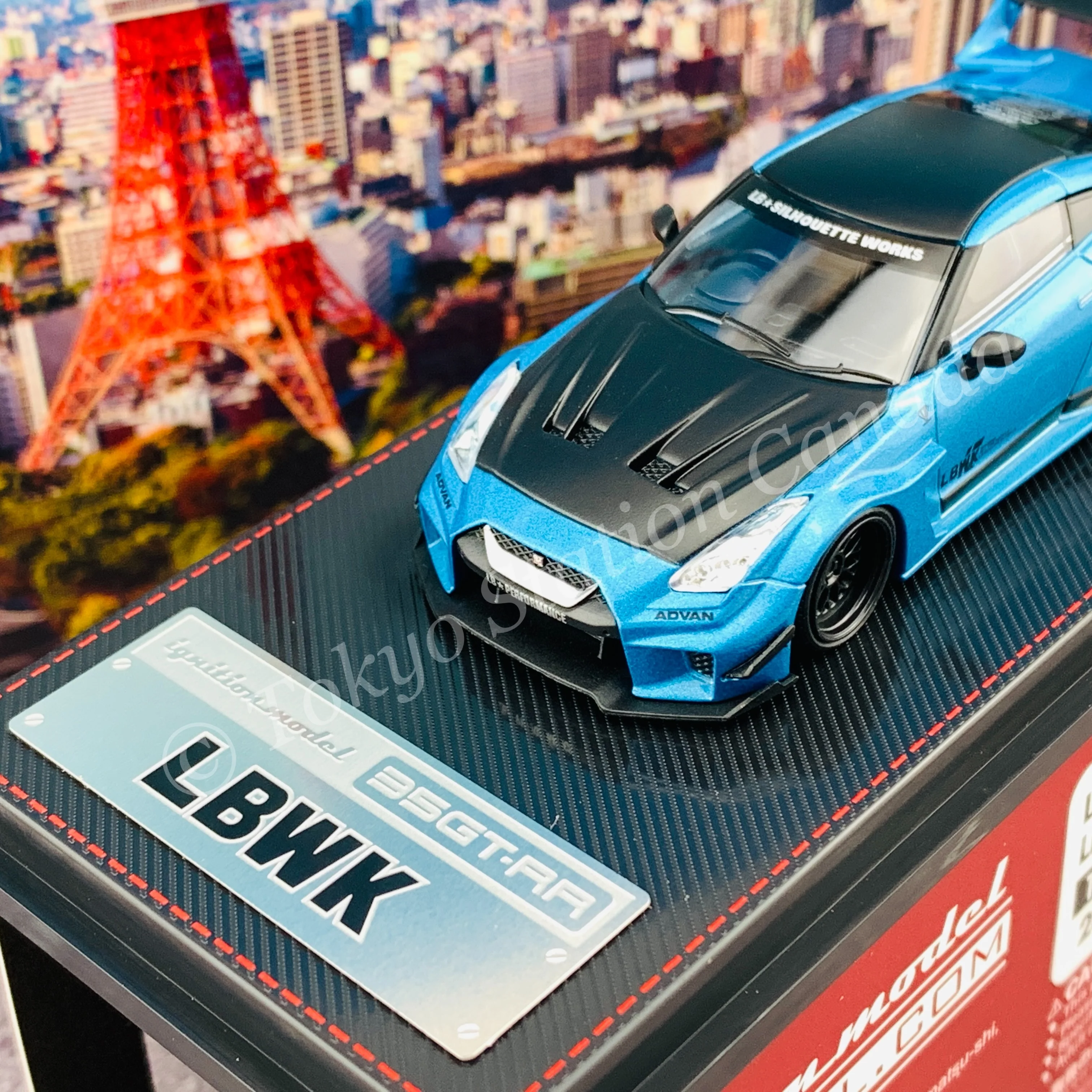 Ignition Model 1/64 LB-Silhouette WORKS GT Nissan 35GT-RR Light Blue Metallic IG2385 - Image 2