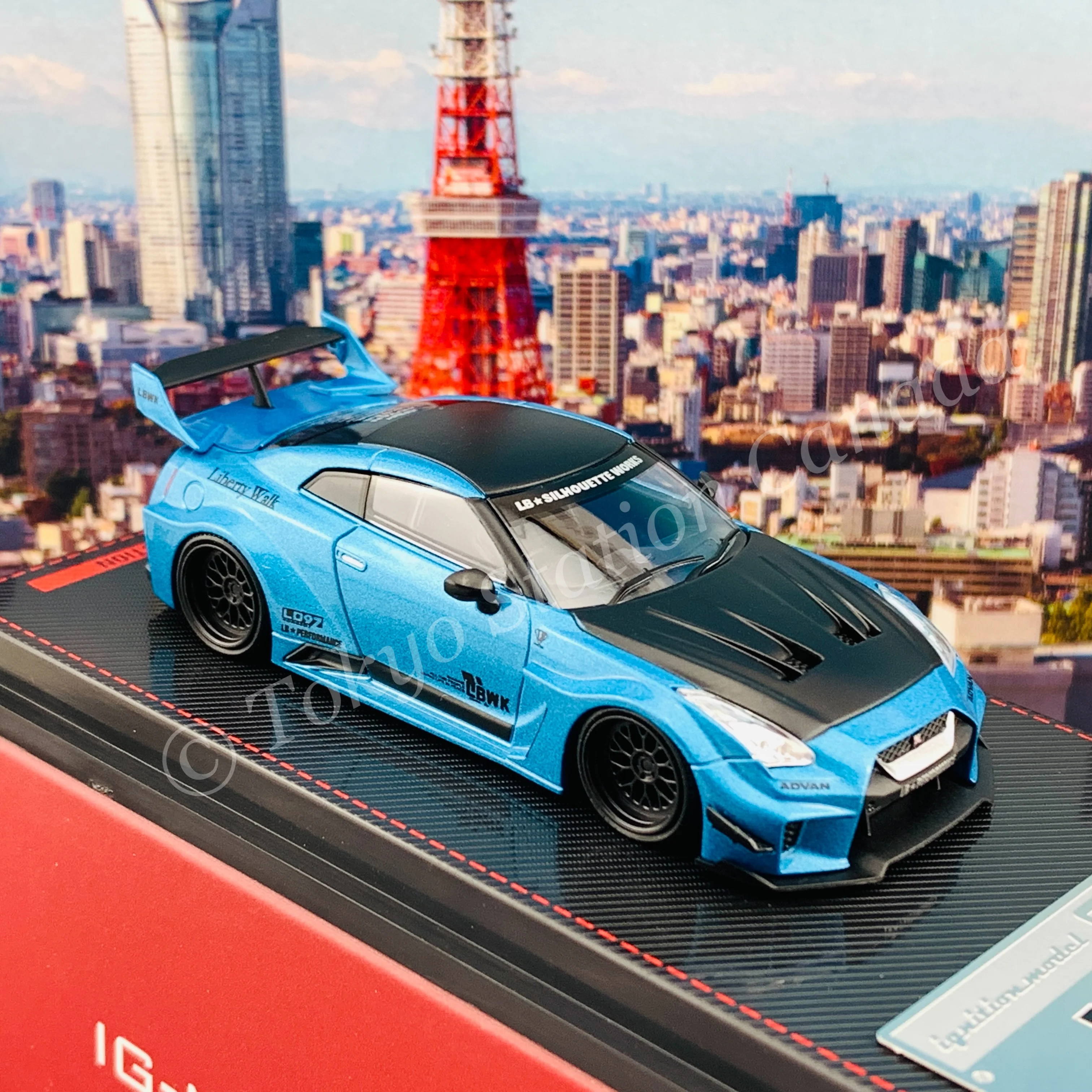 Ignition Model 1/64 LB-Silhouette WORKS GT Nissan 35GT-RR Light Blue Metallic IG2385 - Image 4