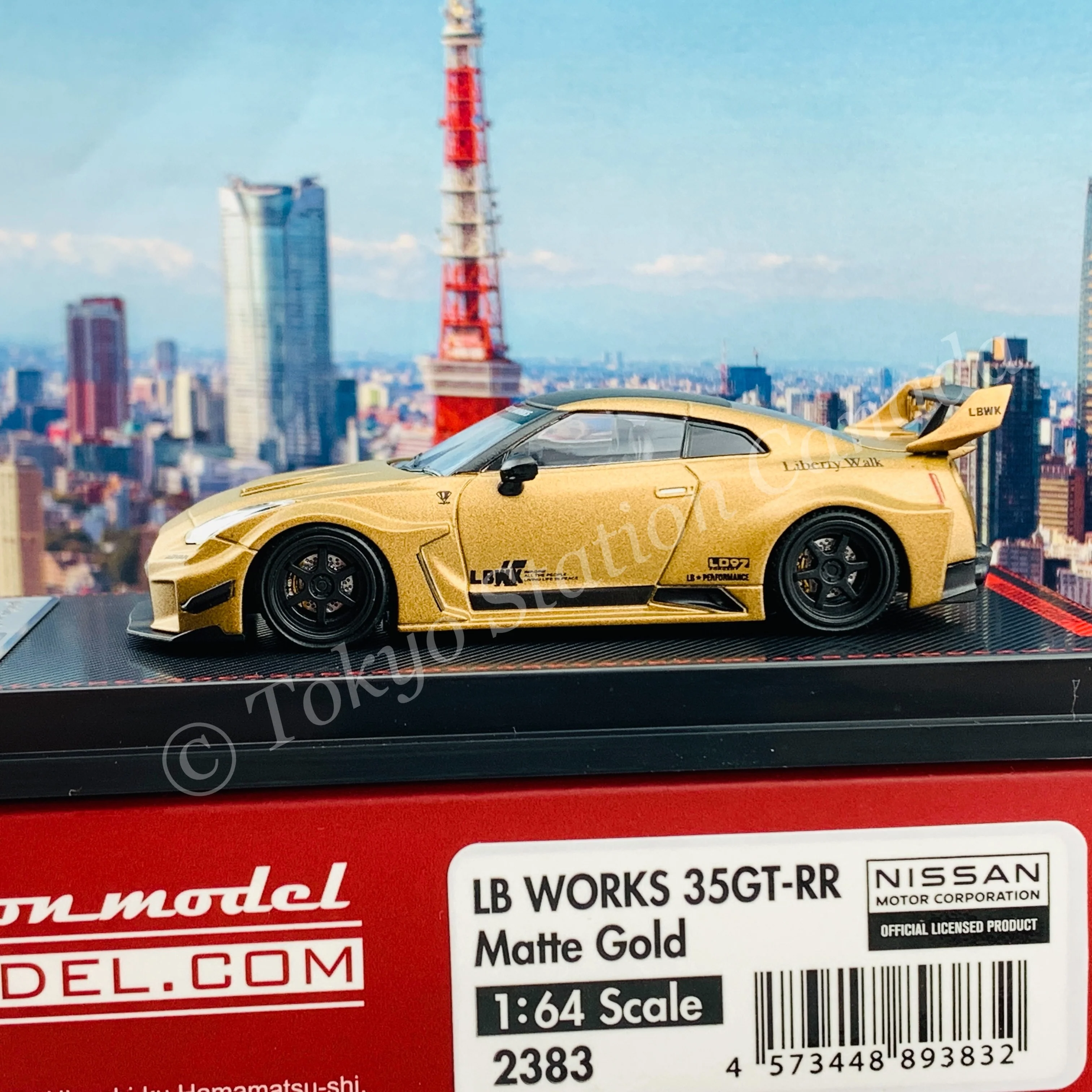 Ignition Model 1/64 LB-Silhouette WORKS GT Nissan 35GT-RR Matte Gold IG2383 - Image 2