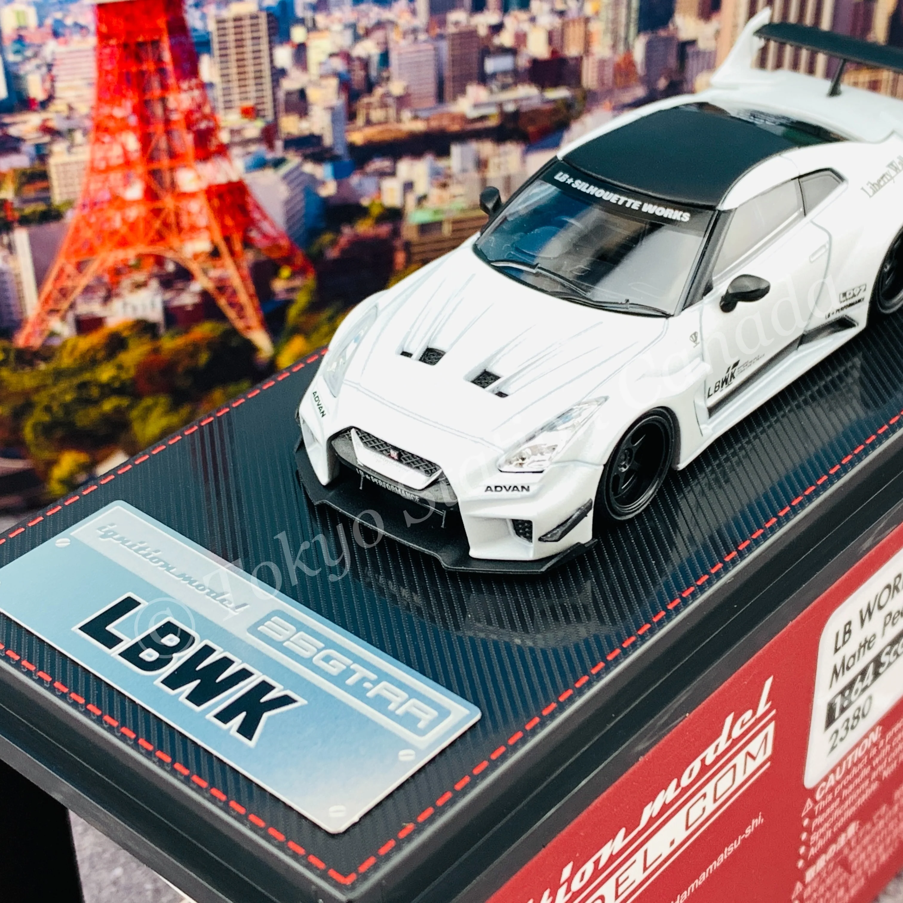 Ignition Model 1/64 LB-Silhouette WORKS GT Nissan 35GT-RR Matte Pearl White IG2380 - Image 2