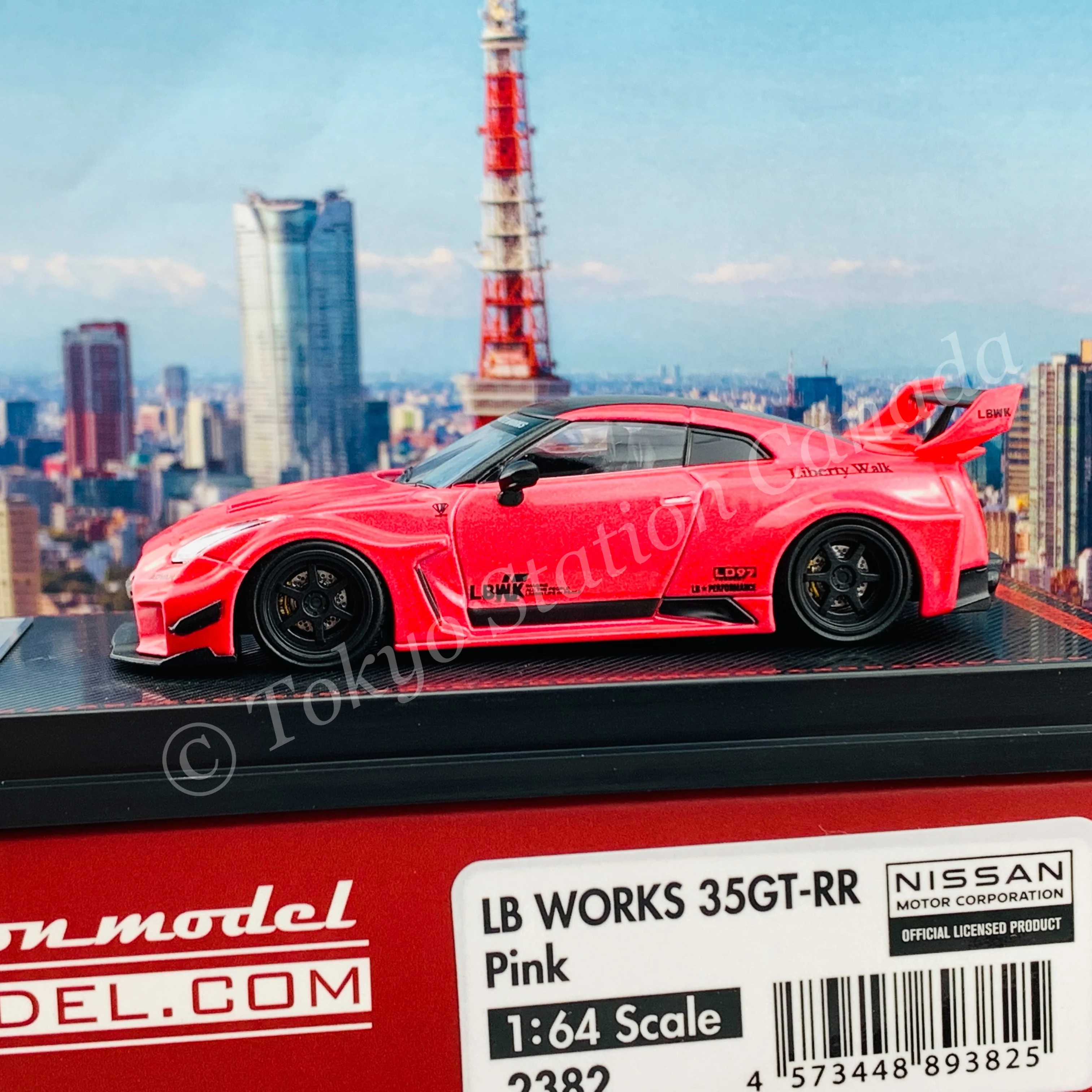 Ignition Model 1/64 LB-Silhouette WORKS GT Nissan 35GT-RR Pink IG2382 - Image 3