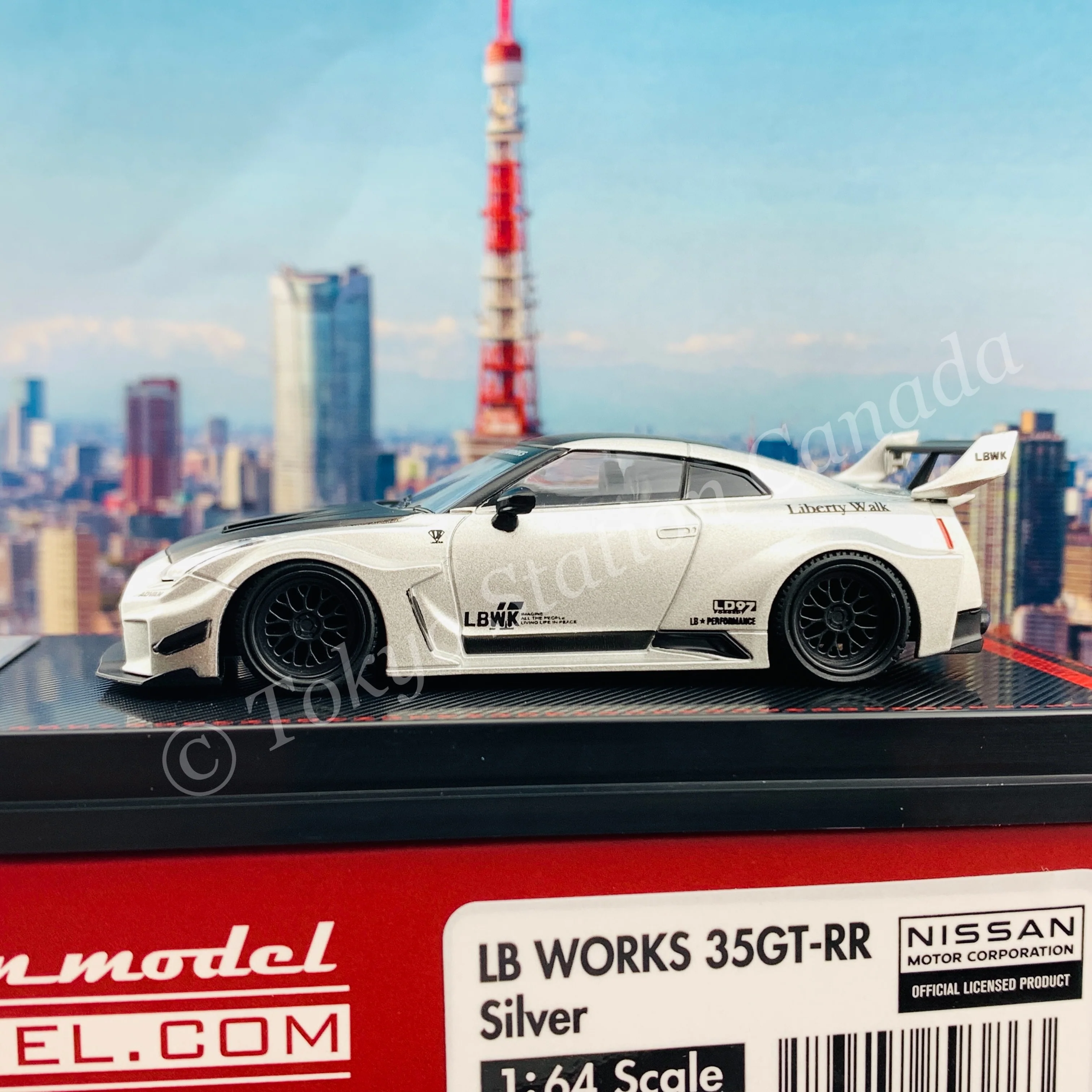 Ignition Model 1/64 LB-Silhouette WORKS GT Nissan 35GT-RR Silver IG2386 - Image 3