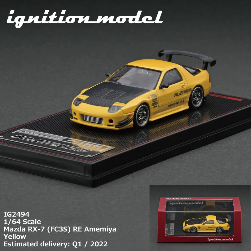 Ignition Model 1/64 Mazda RX-7 (FC3S) RE Amemiya Yellow IG2494 - Image 5