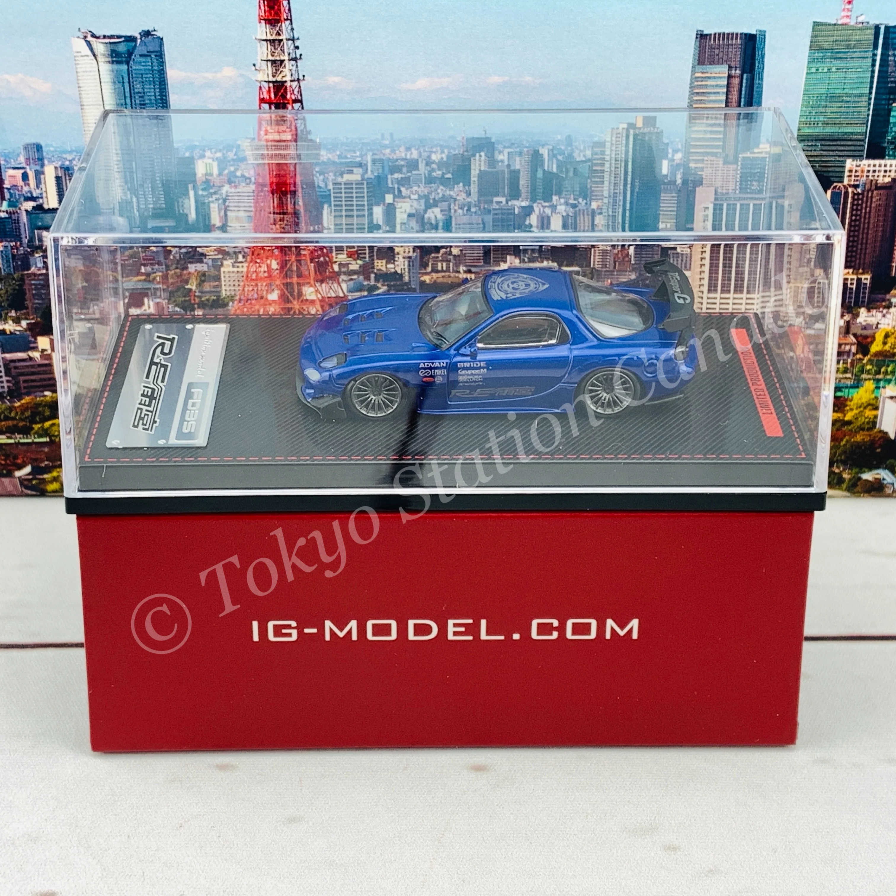 Ignition Model 1/64 Mazda RX-7 (FD3S) RE Amemiya Blue Metallic IG1951 - Image 6