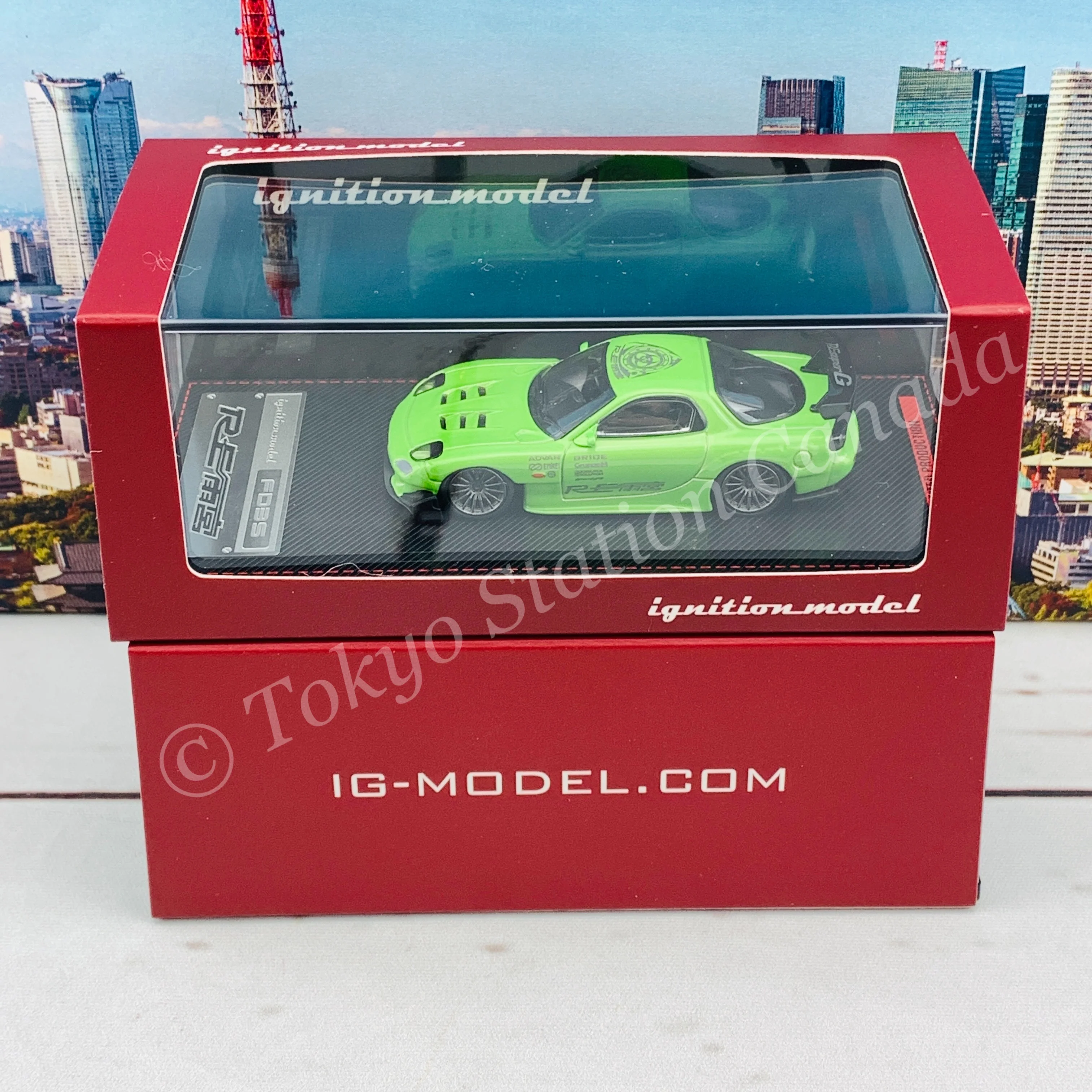 Ignition Model 1/64 Mazda RX-7 (FD3S) RE Amemiya Green Metallic IG1947 - Image 6