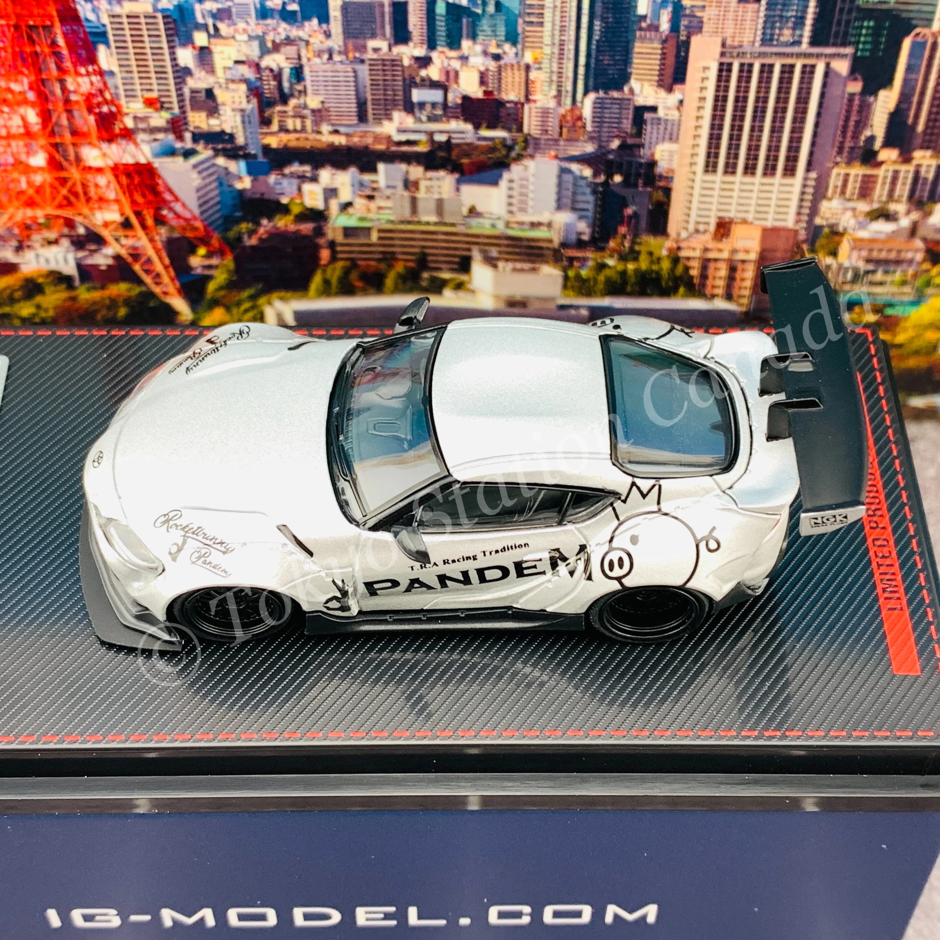Ignition Model 1/64 PANDEM Supra (A90) Silver with Mr. Miura metal figurine IG2338 - Image 5