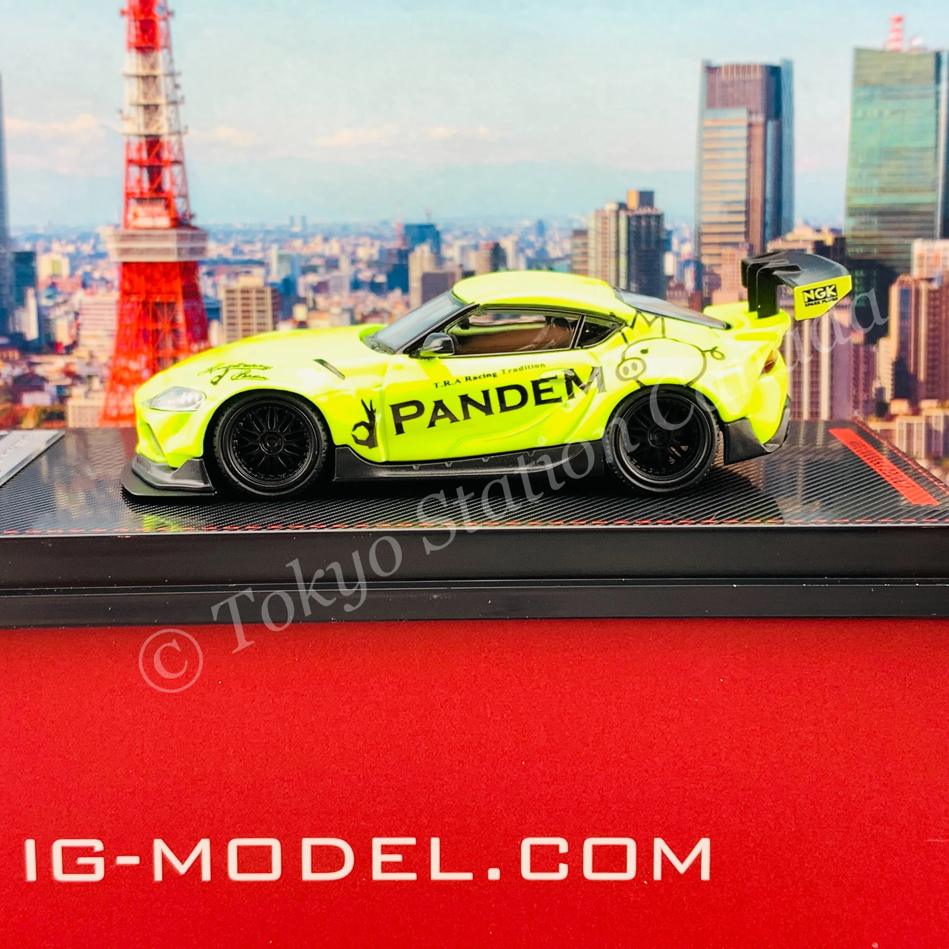 Ignition Model 1/64 PANDEM Supra (A90) Yellow Green IG2337 - Image 2