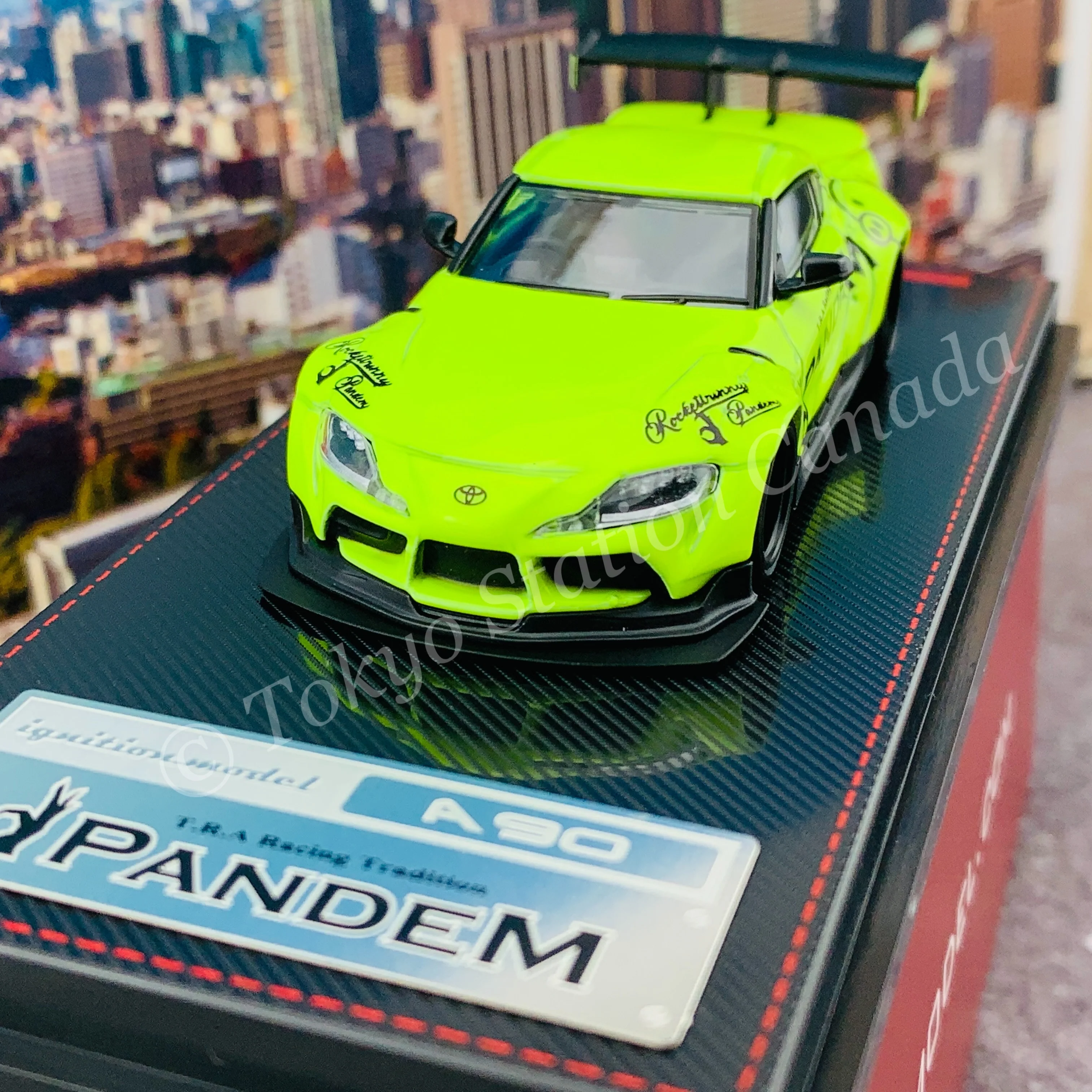 Ignition Model 1/64 PANDEM Supra (A90) Yellow Green IG2337 - Image 3